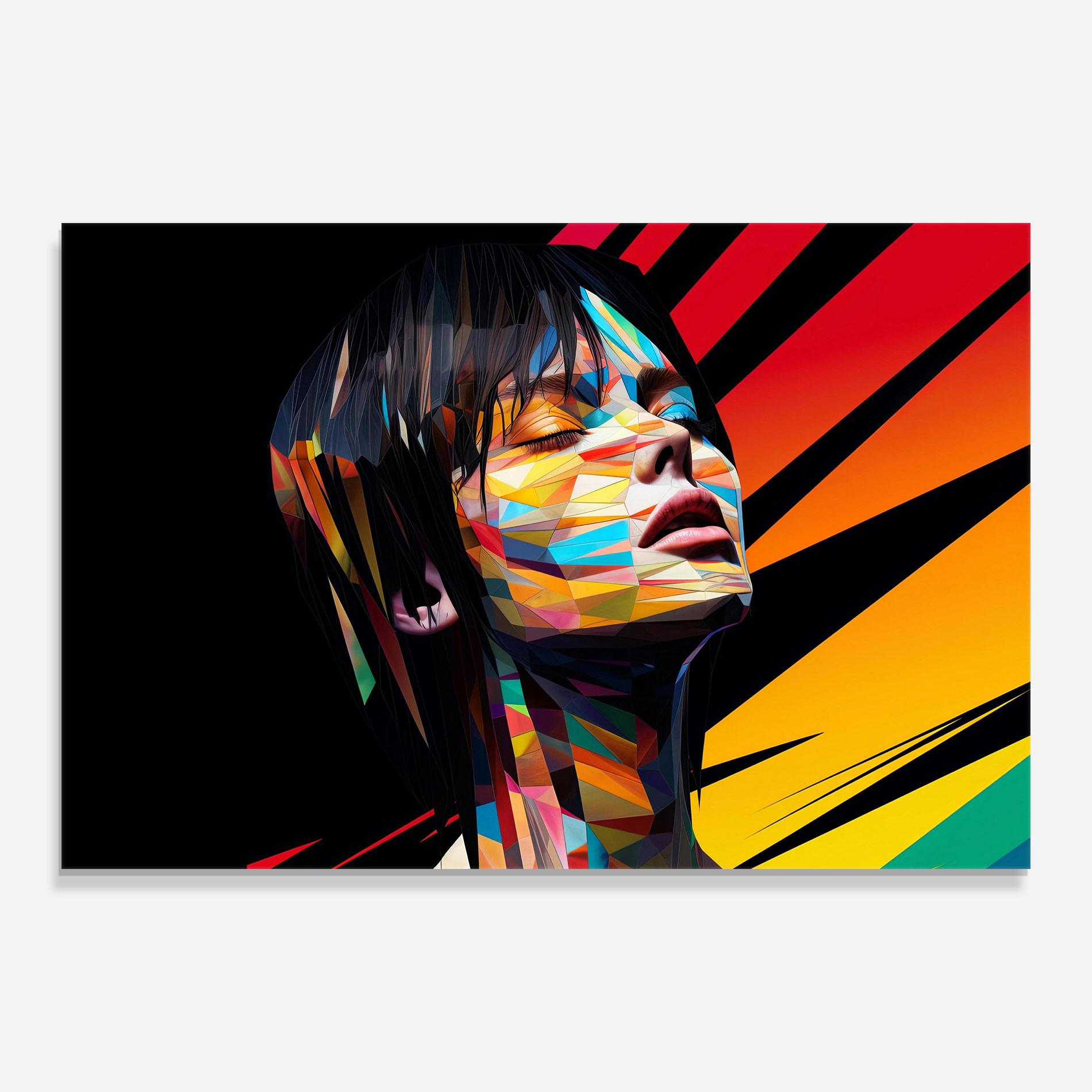 Glasbild Glitchy Woman mockup 0