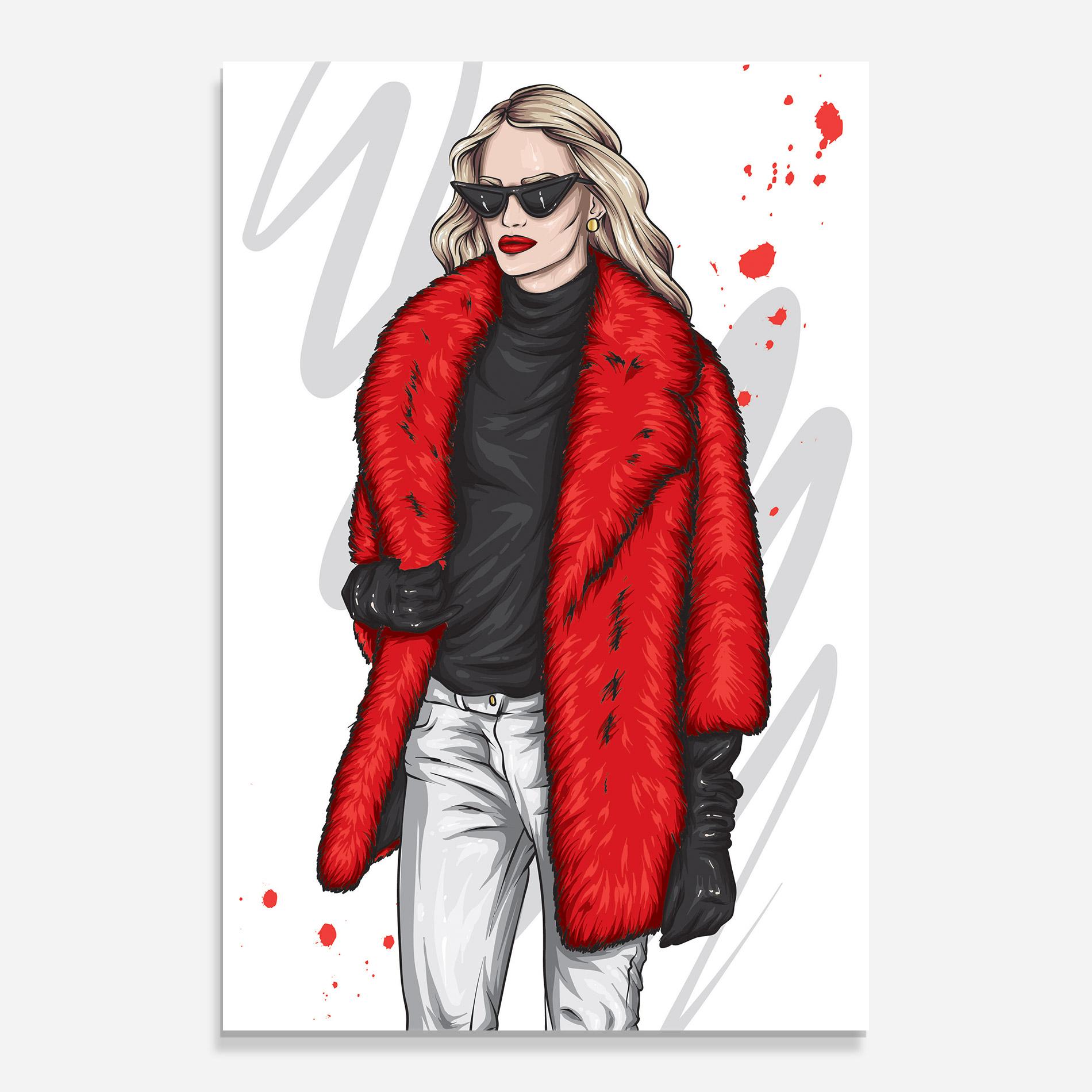 Glasbild Black Blouse Woman mockup 0