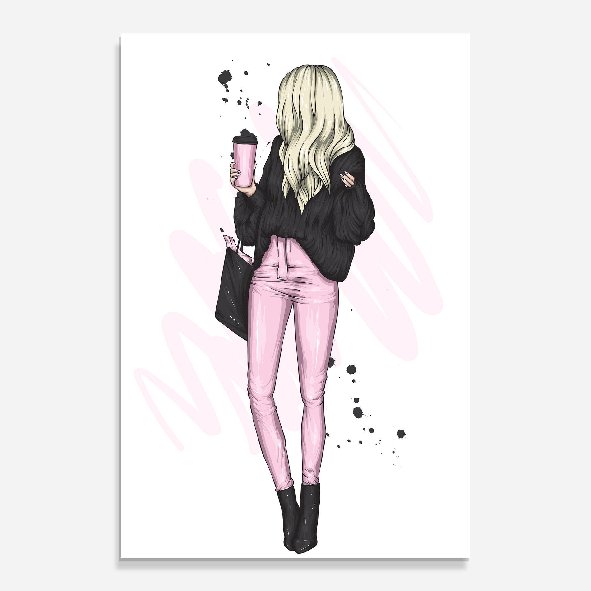 Glasbild Black Pink Outfit mockup 0
