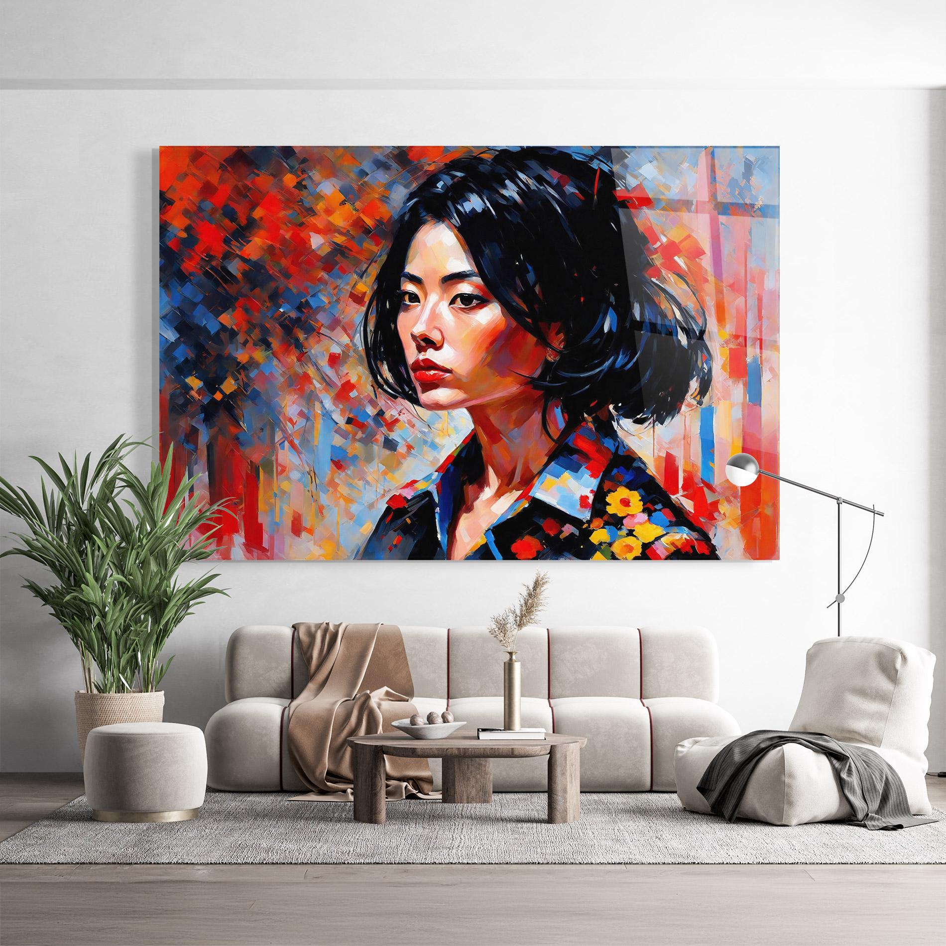 Glasbild Beautiful Asian Woman mockup 9