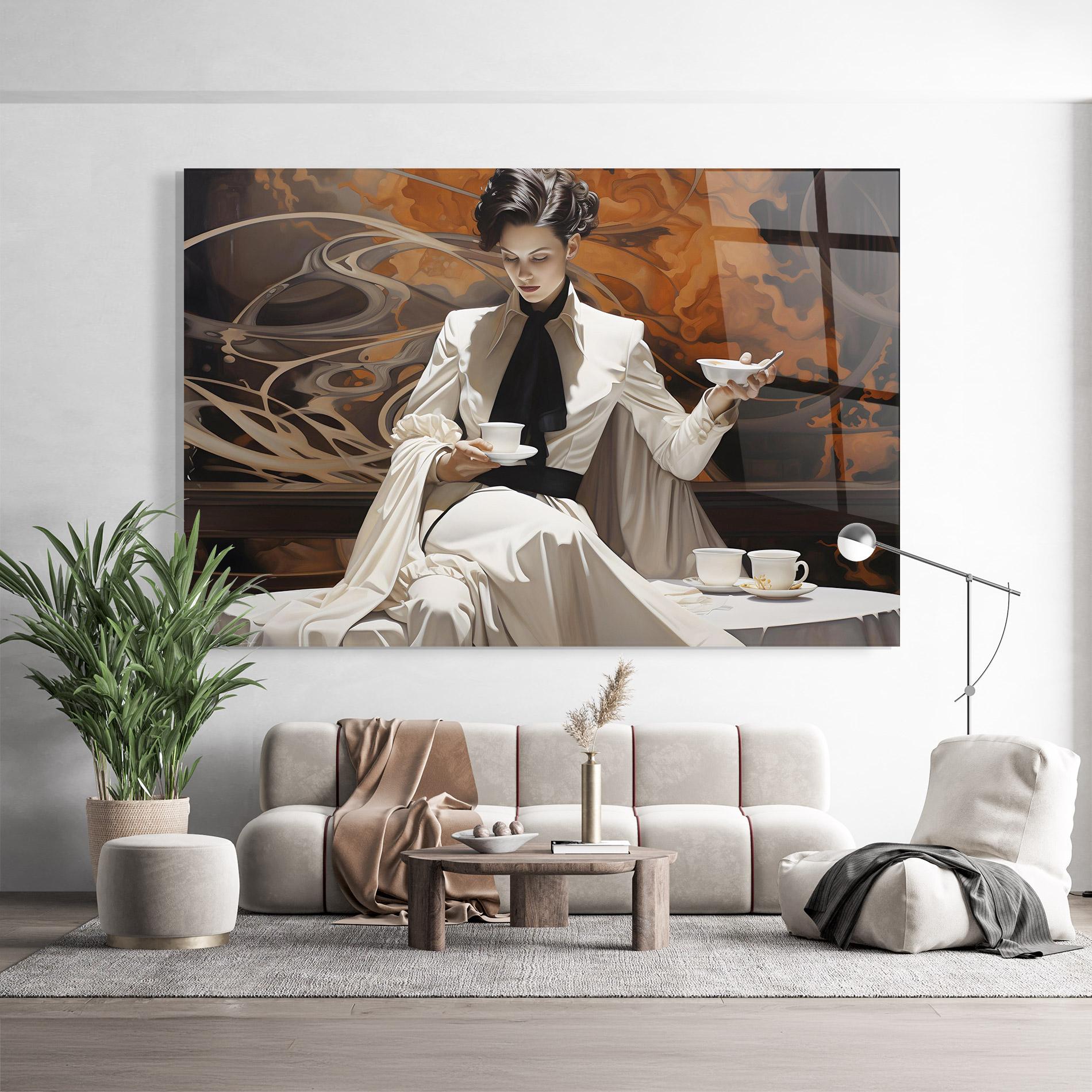 Glasbild Coffee Woman mockup 9