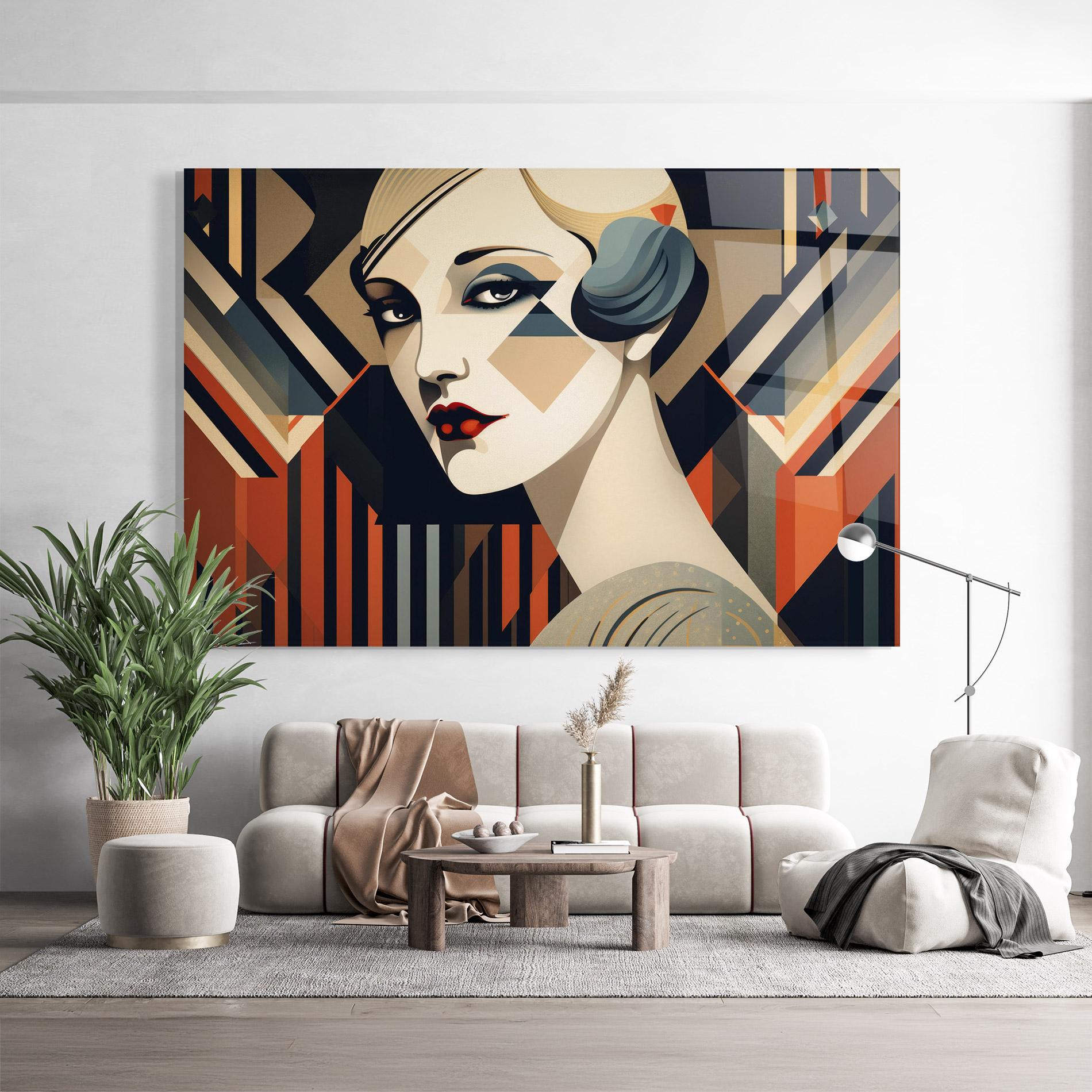 Glasbild Elegant Portrait Woman mockup 9