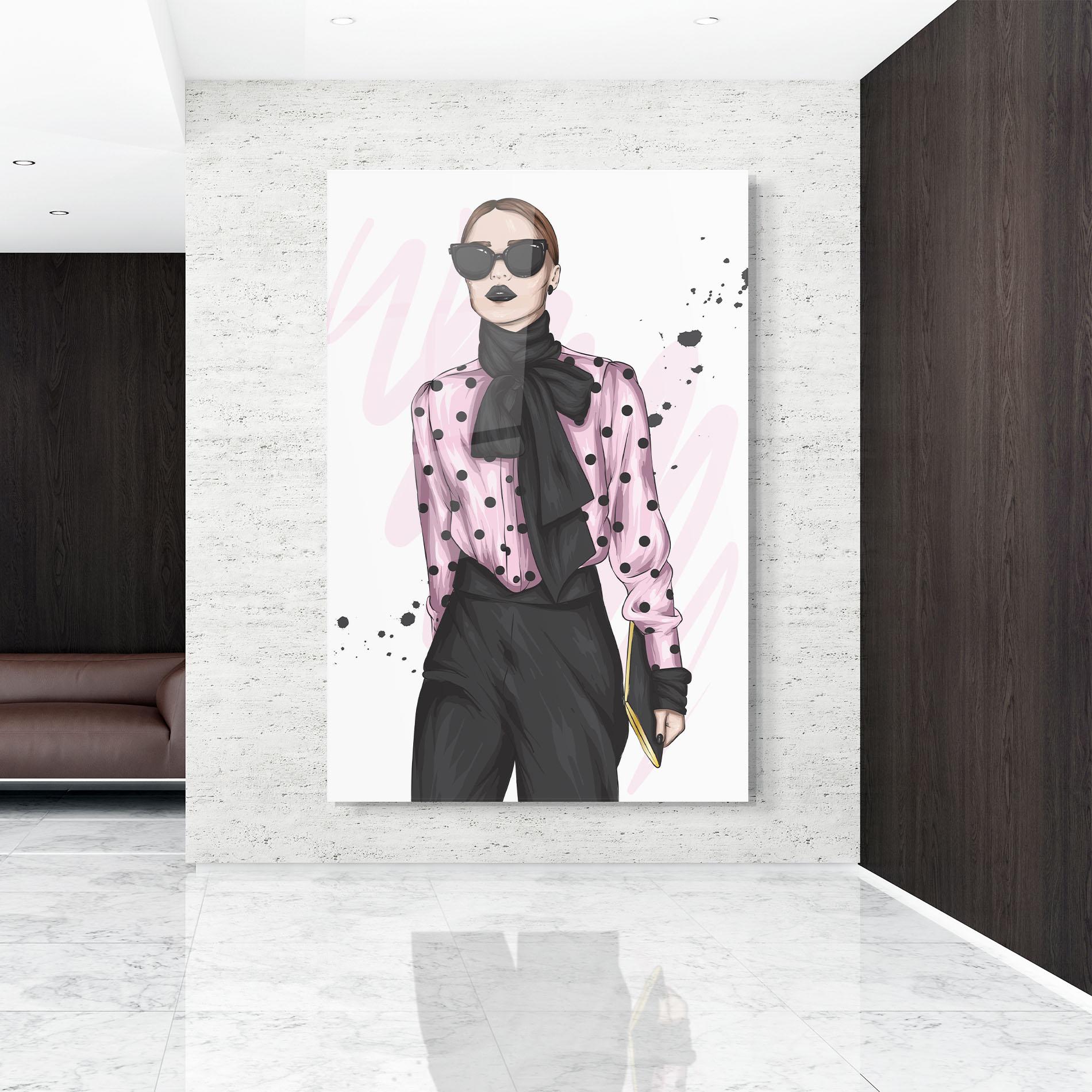 Glasbild Black Lips Diva mockup 9