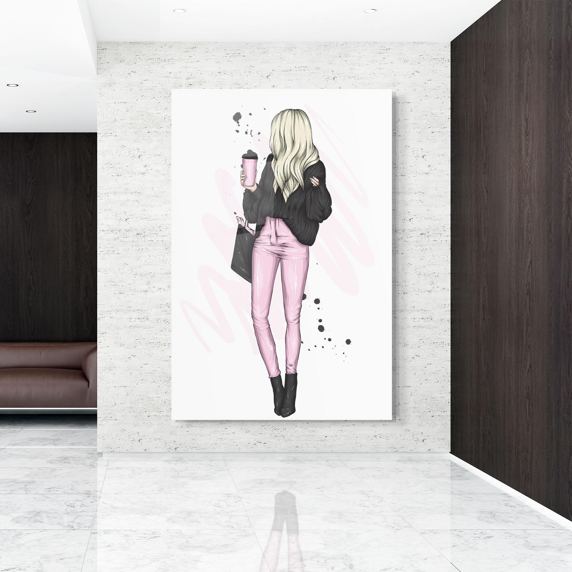 Glasbild Black Pink Outfit mockup 9