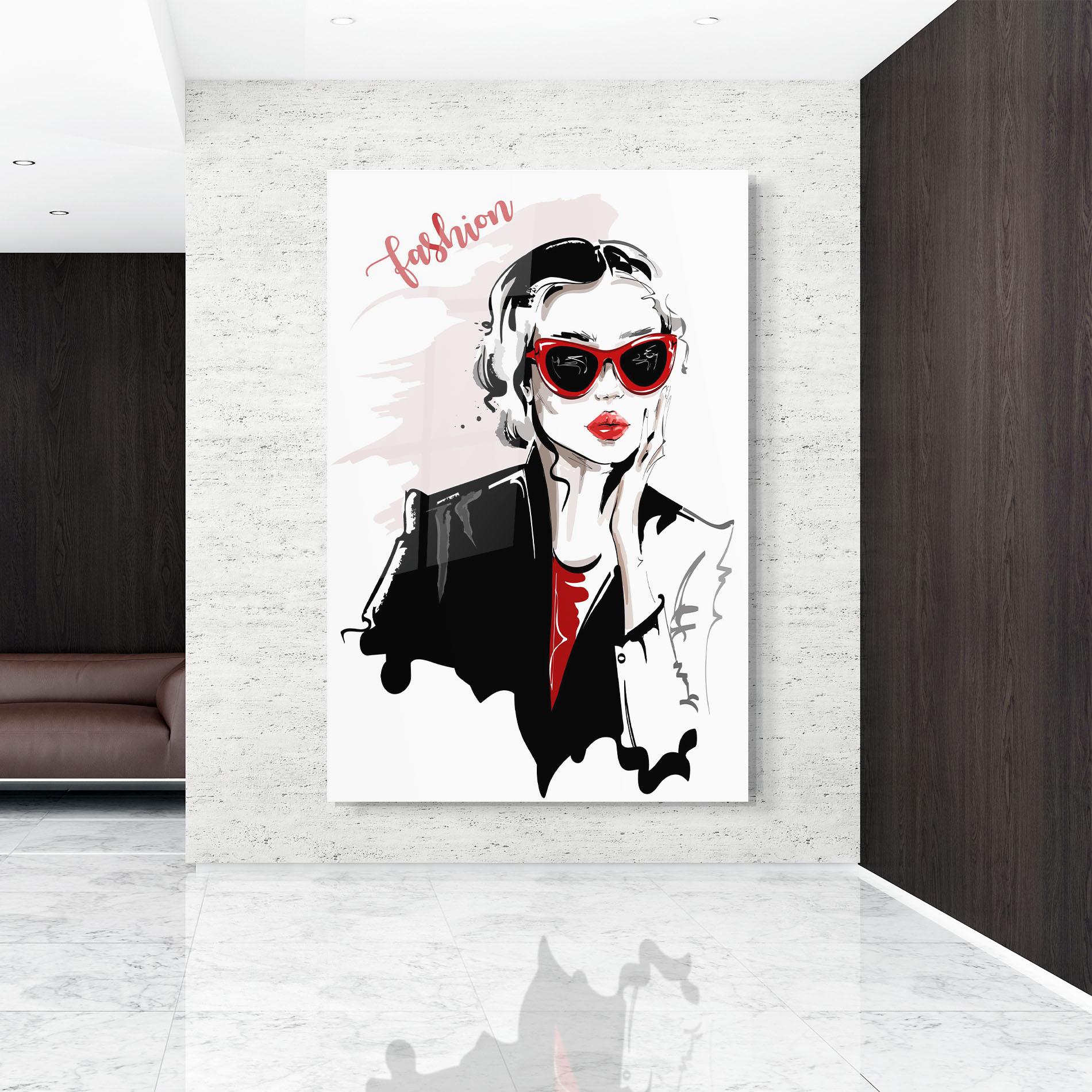 Glasbild Fashion Red Glasses mockup 9