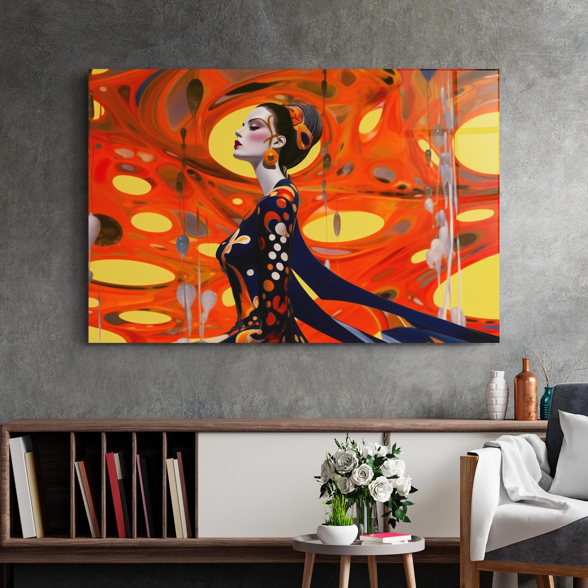 Glasbild Big Orange Accesories mockup 2