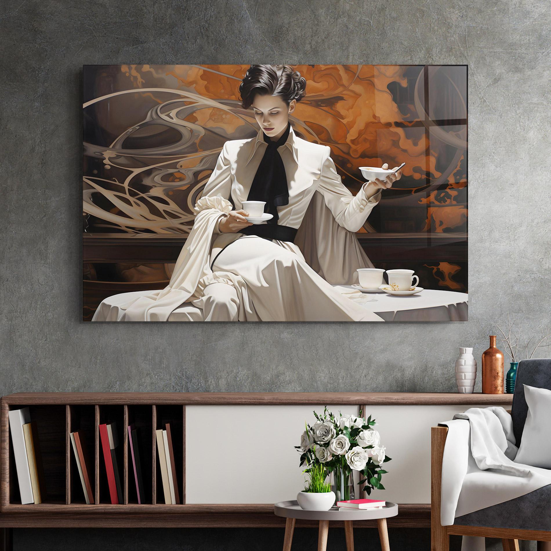 Glasbild Coffee Woman mockup 2