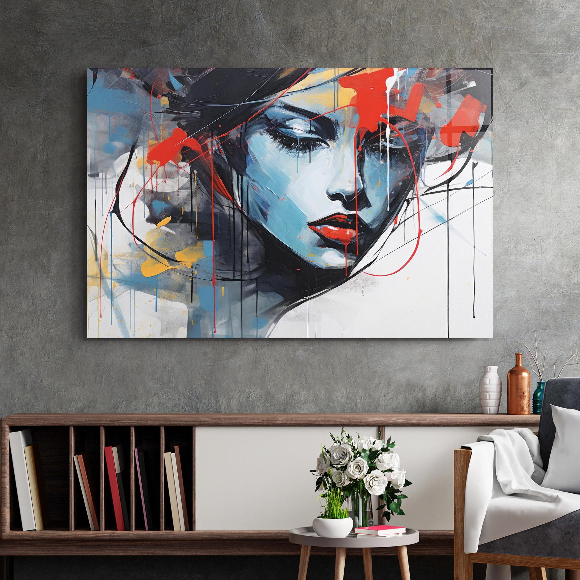 Glasbild Edgy Woman mockup 2