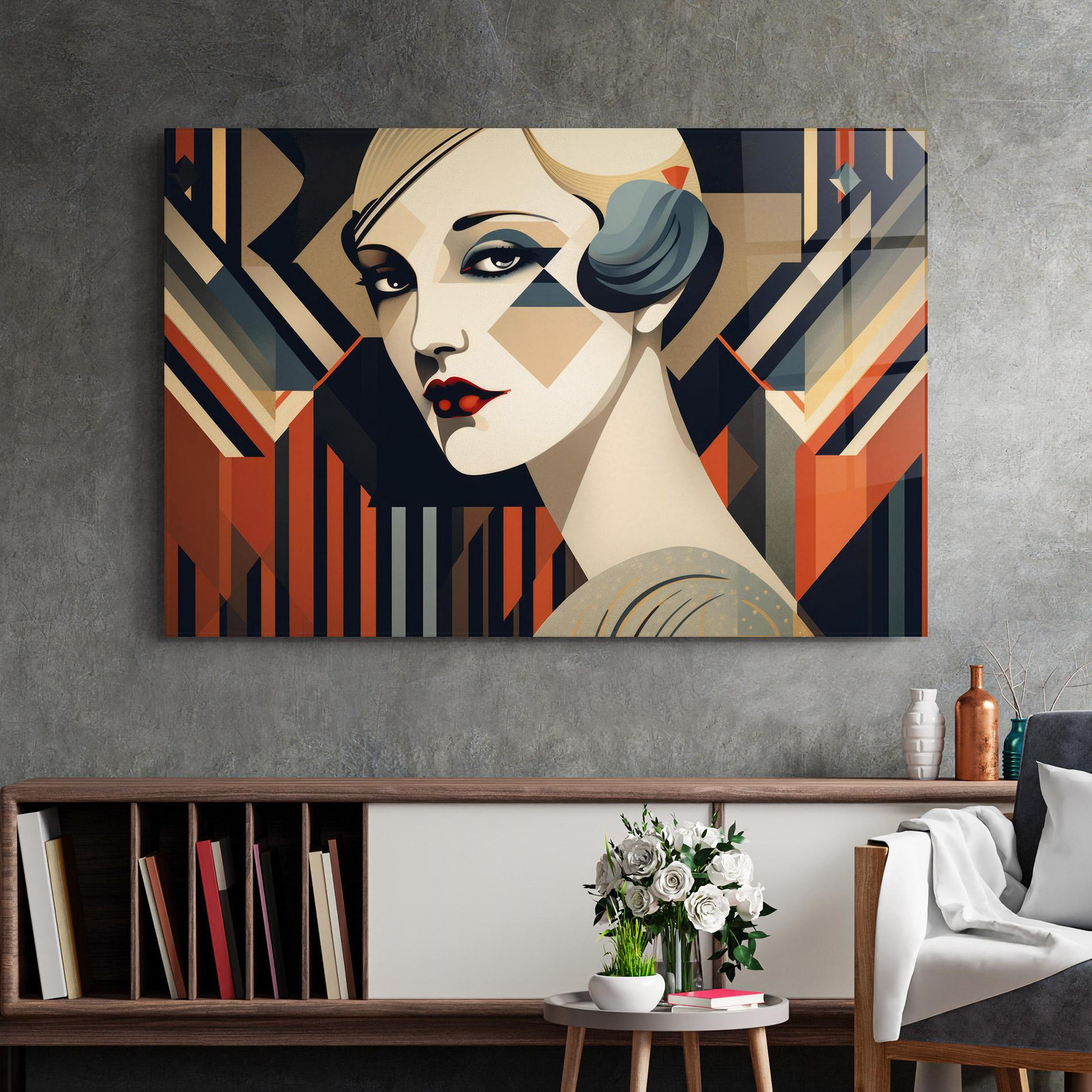 Glasbild Elegant Portrait Woman mockup 2