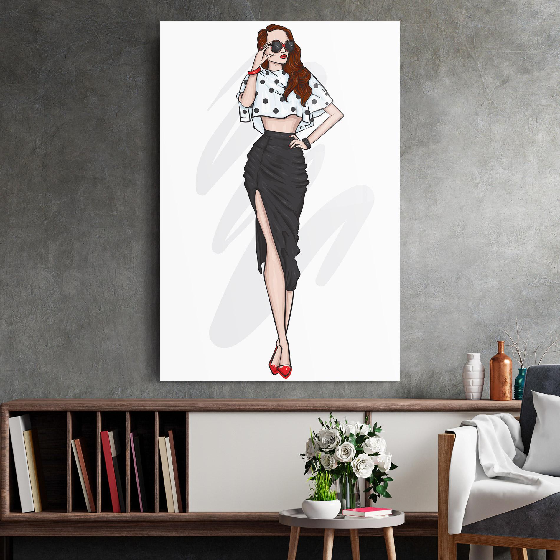 Glasbild Black Skirt Diva mockup 2