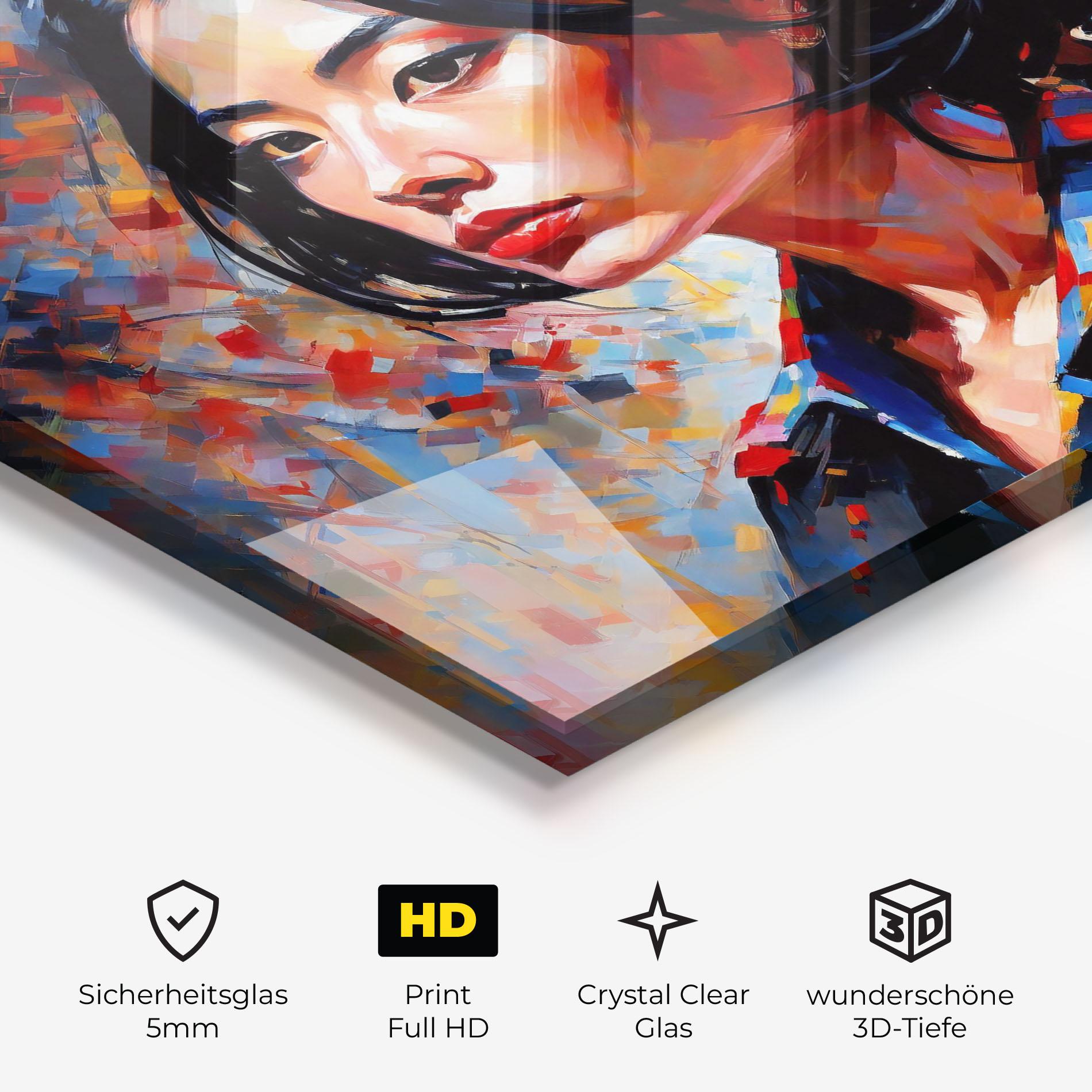 Glasbild Beautiful Asian Woman mockup 3