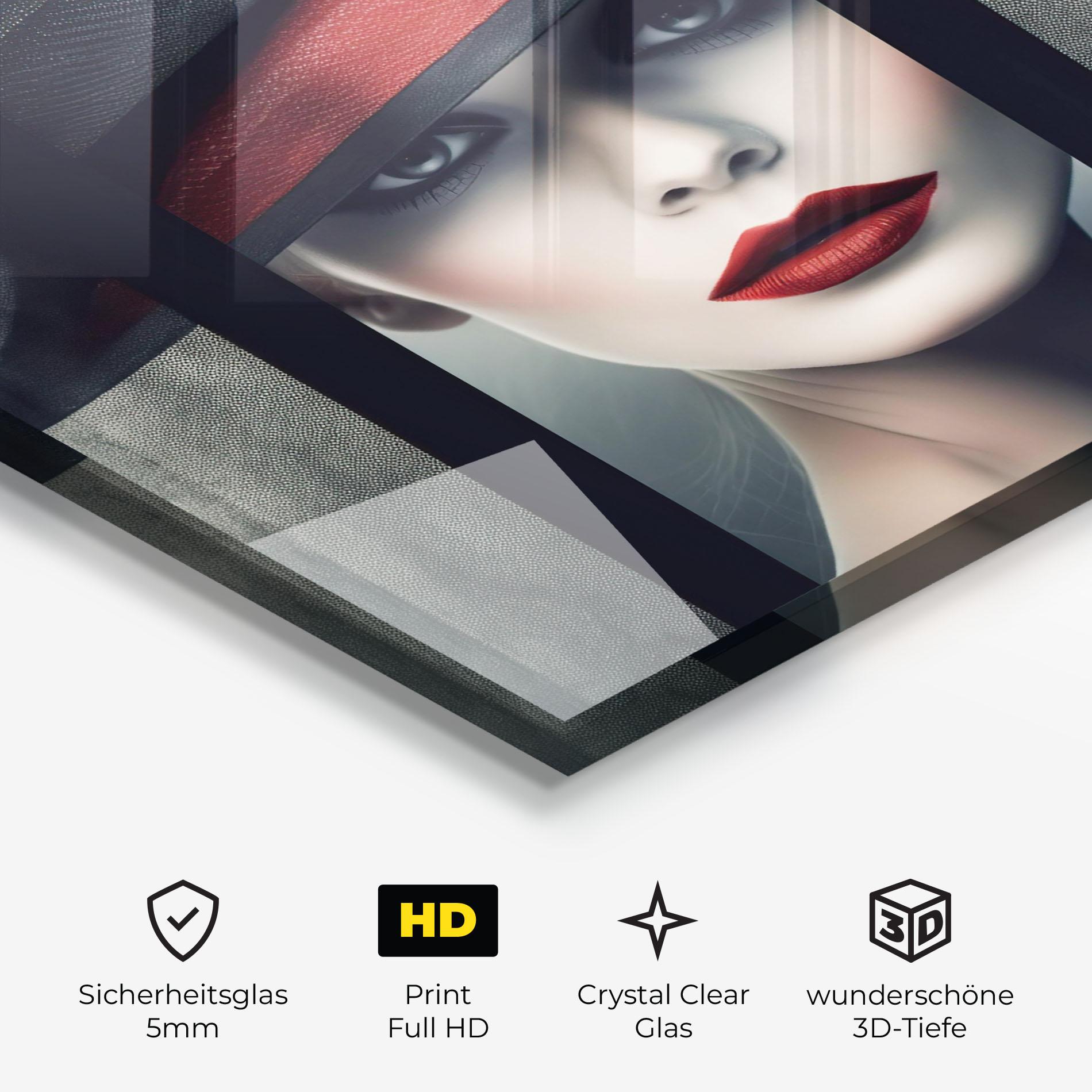 Glasbild Big Red Black Hat mockup 3