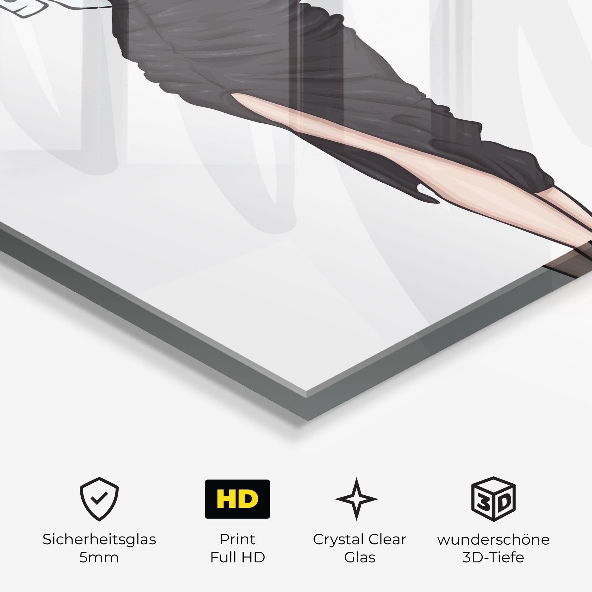 Glasbild Black Skirt Diva mockup 3