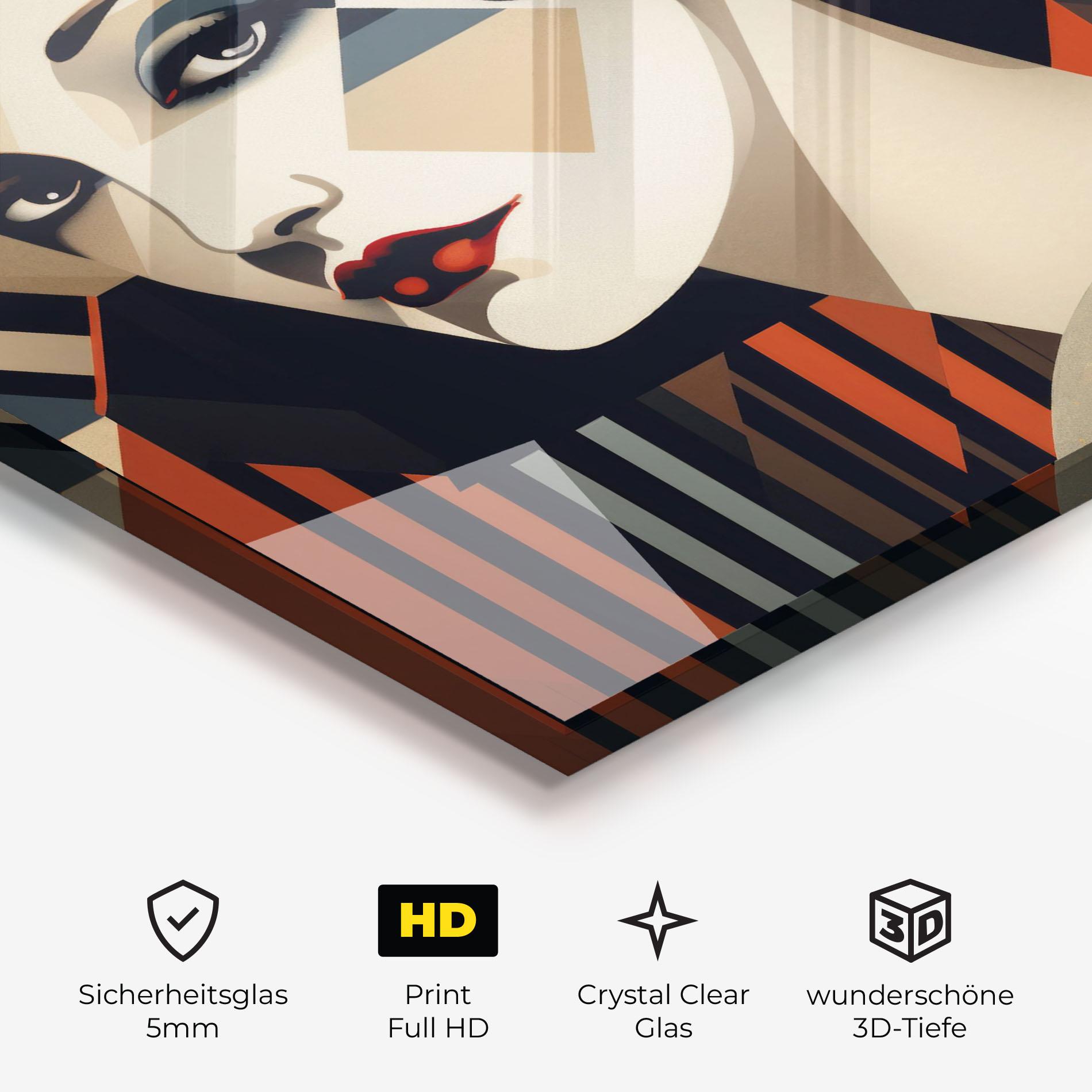 Glasbild Elegant Portrait Woman mockup 3