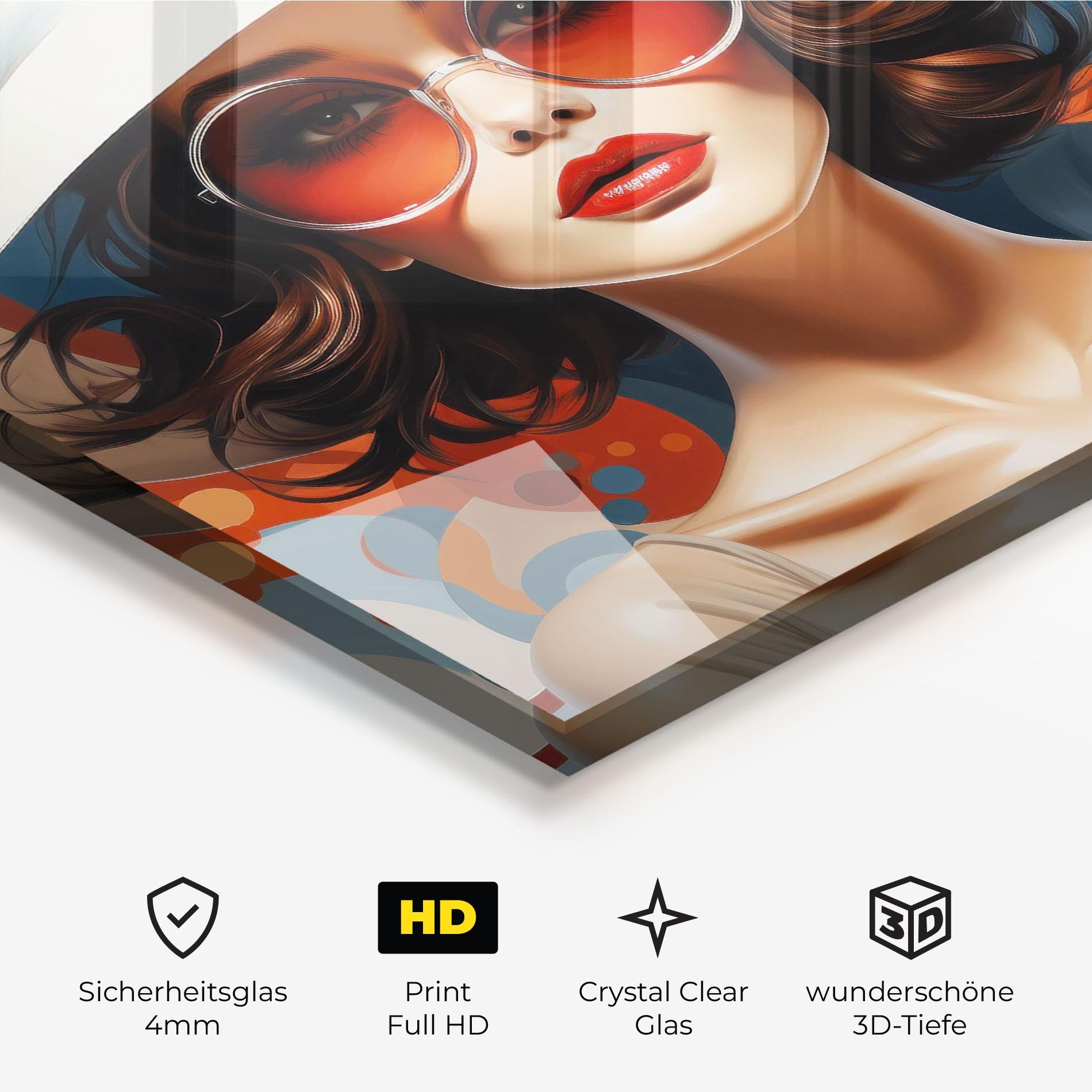 Glasbild Big Glasses Woman mockup 3