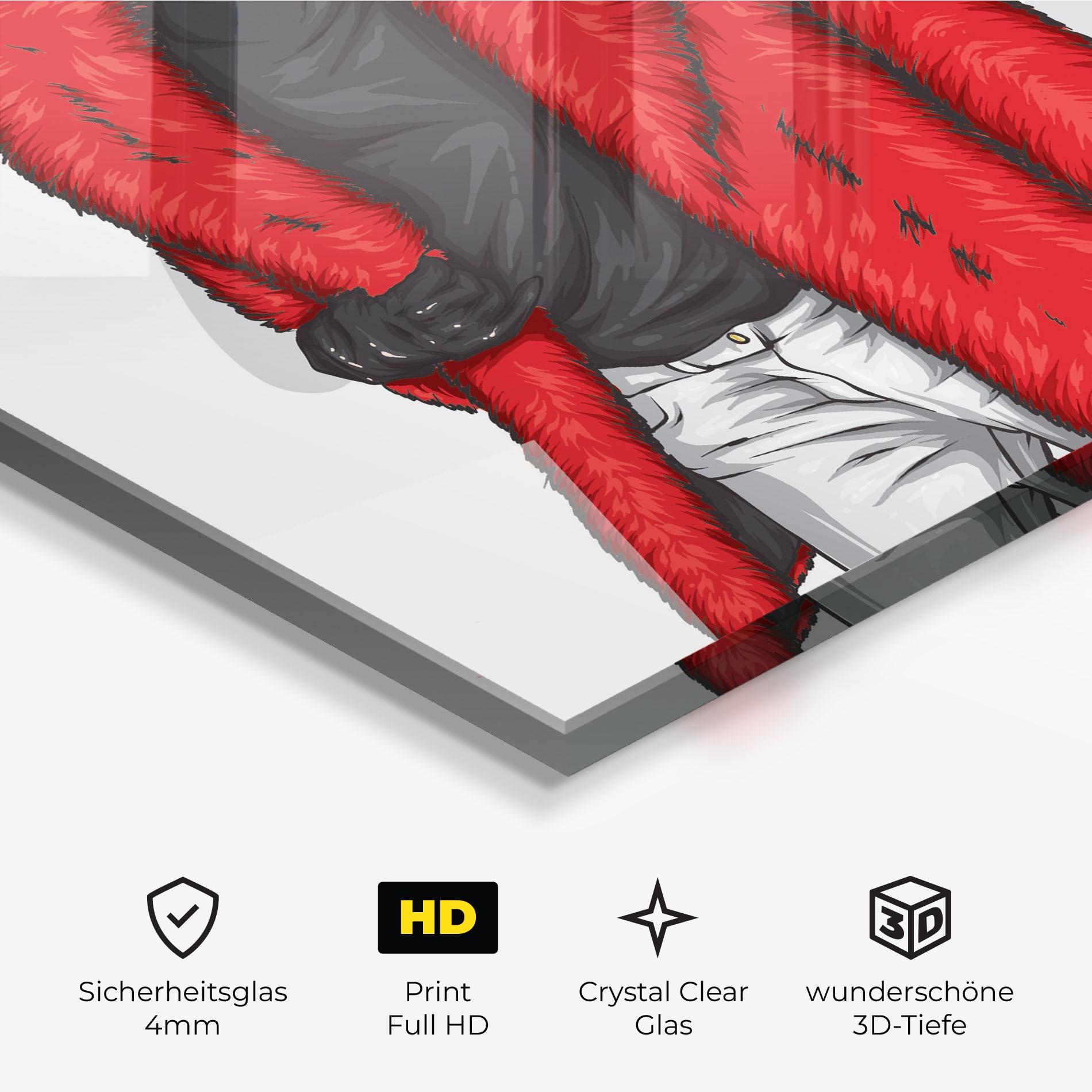 Glasbild Black Blouse Woman mockup 3