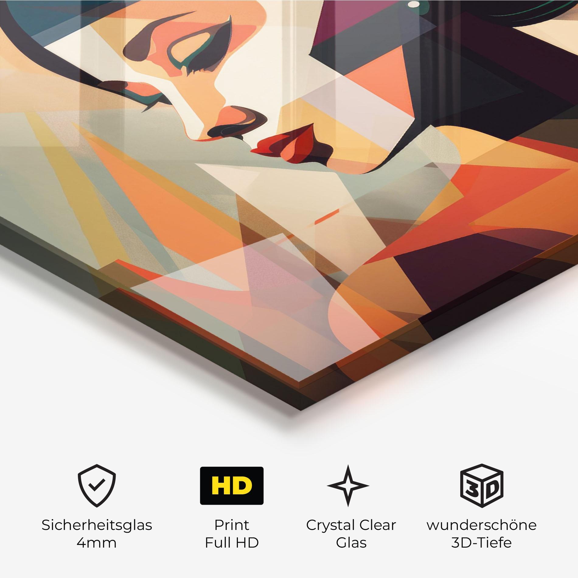 Glasbild Bold Shapes Lines mockup 3