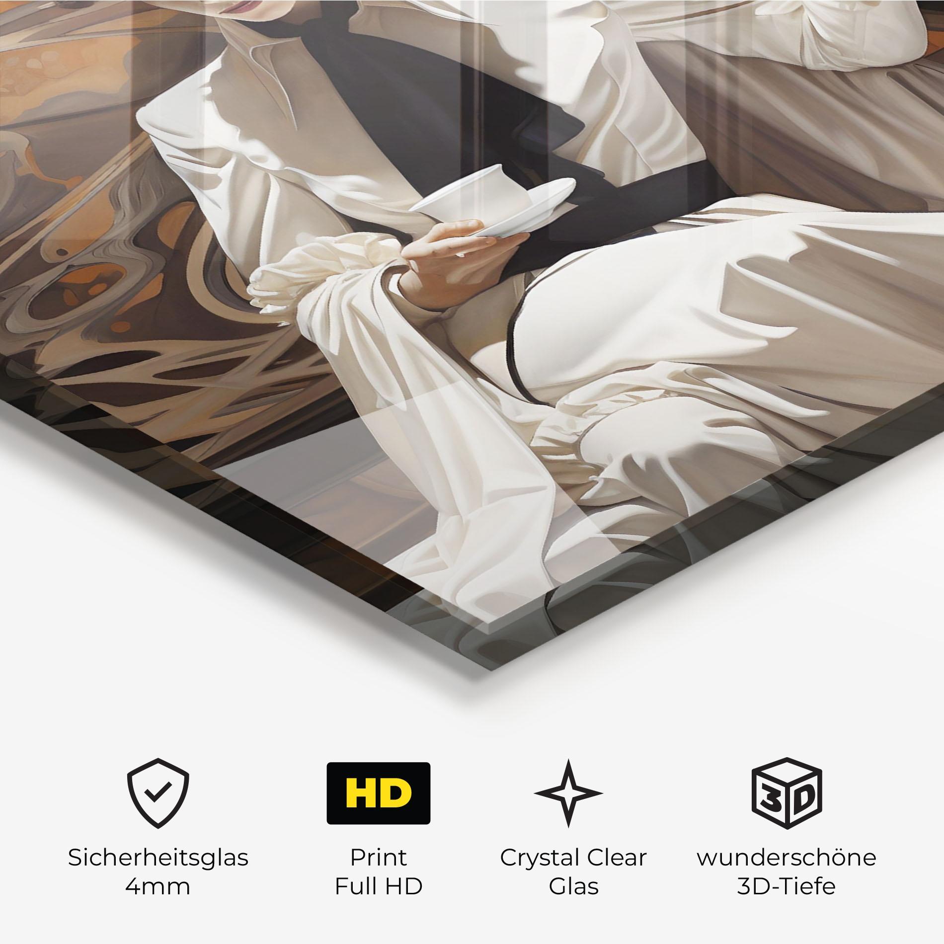 Glasbild Coffee Woman mockup 3