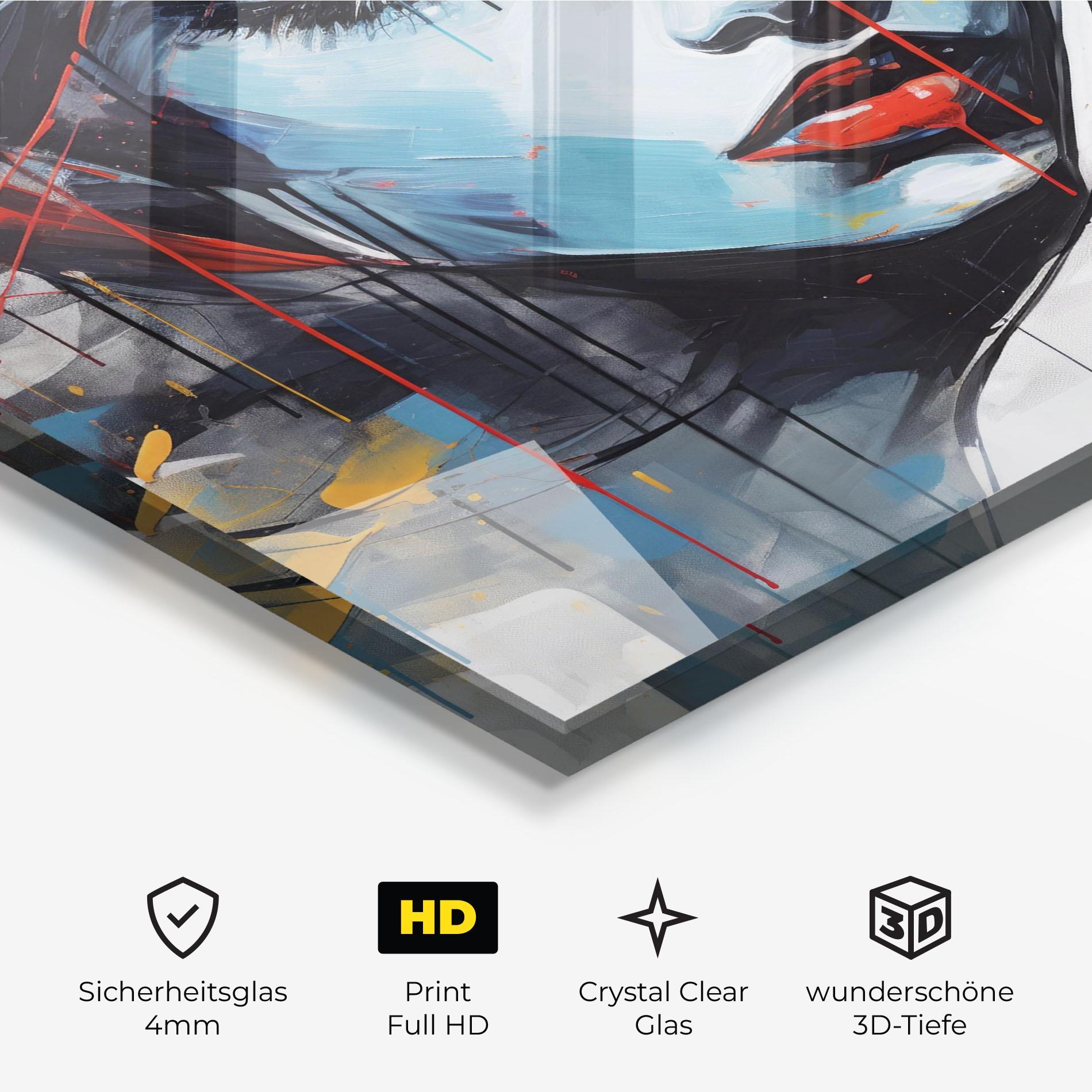 Glasbild Edgy Woman mockup 3