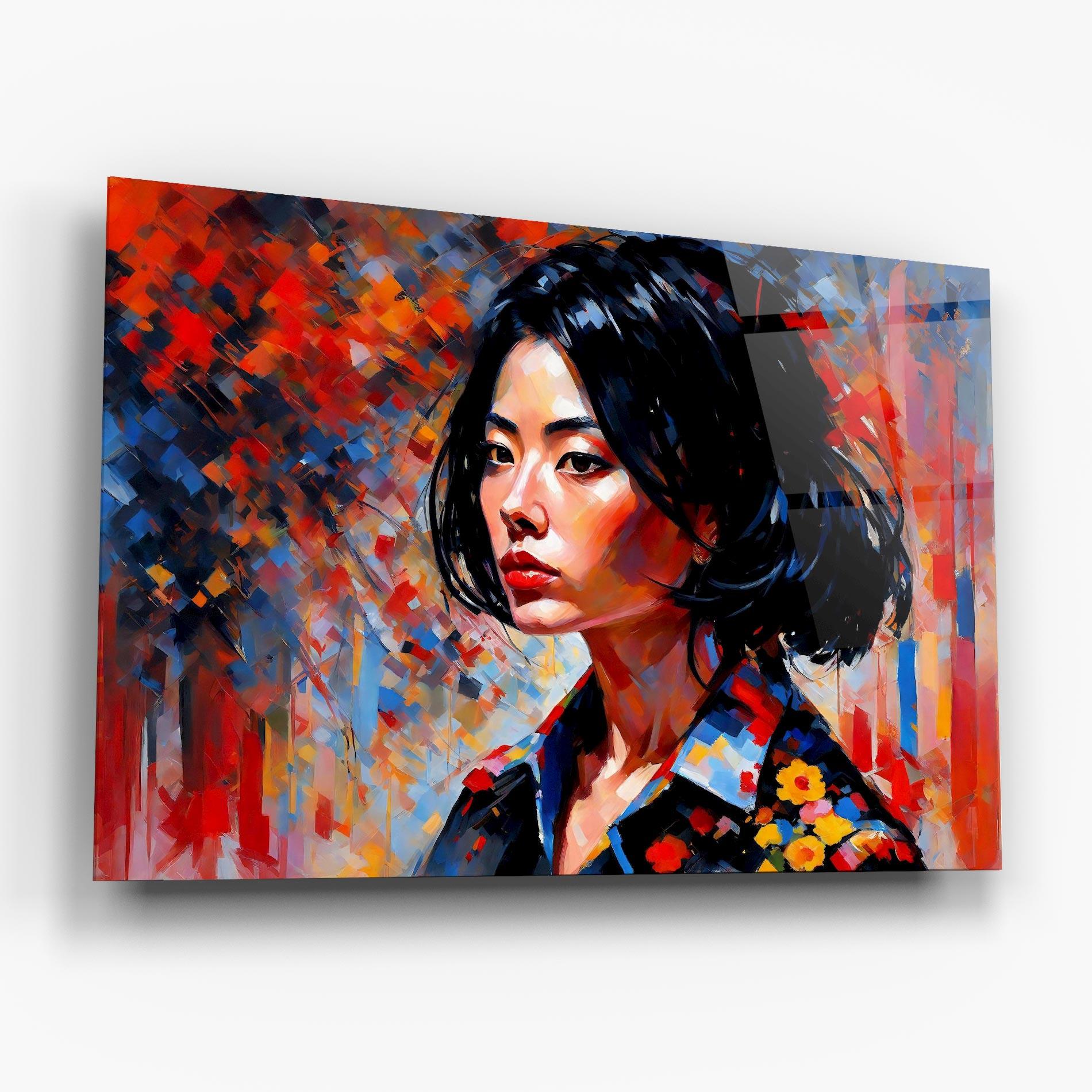 Glasbild Beautiful Asian Woman mockup 6