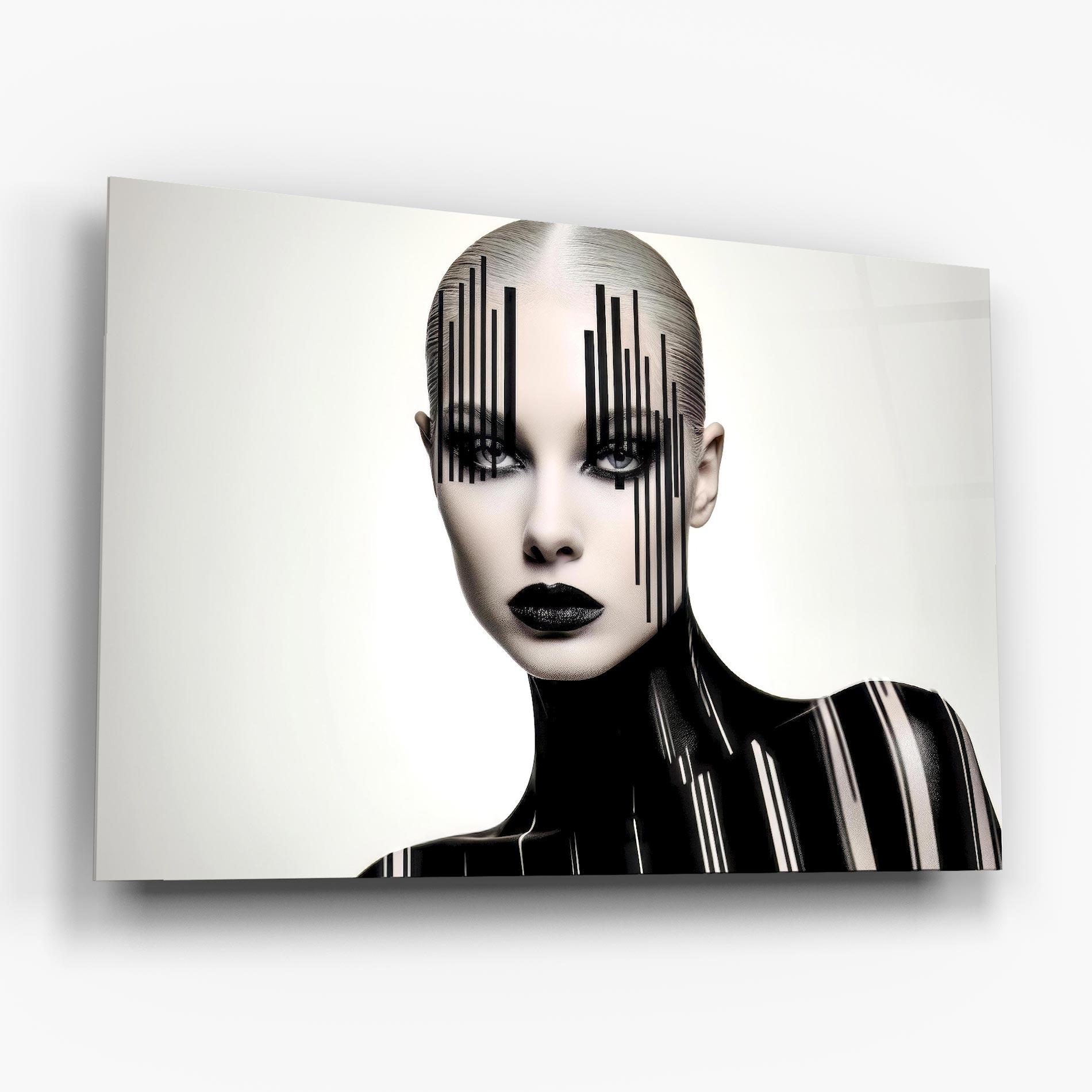 Glasbild Black Lips And Outfit mockup 6