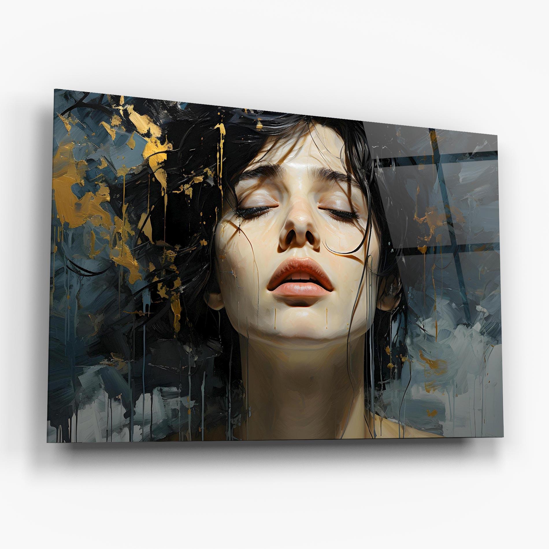 Glasbild Close Up Closed Eyes mockup 6