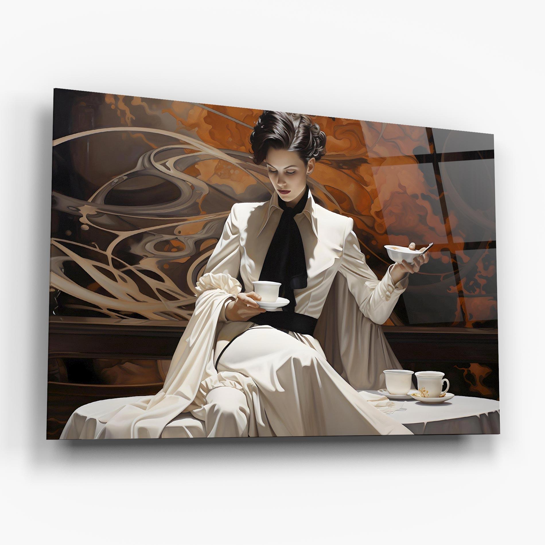 Glasbild Coffee Woman mockup 6