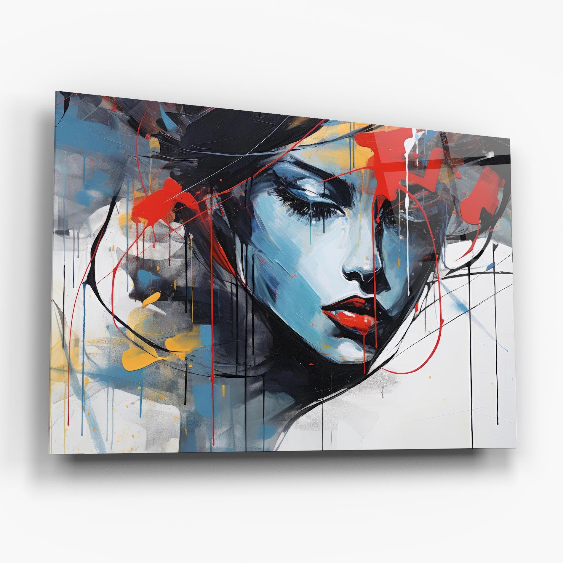 Glasbild Edgy Woman mockup 6