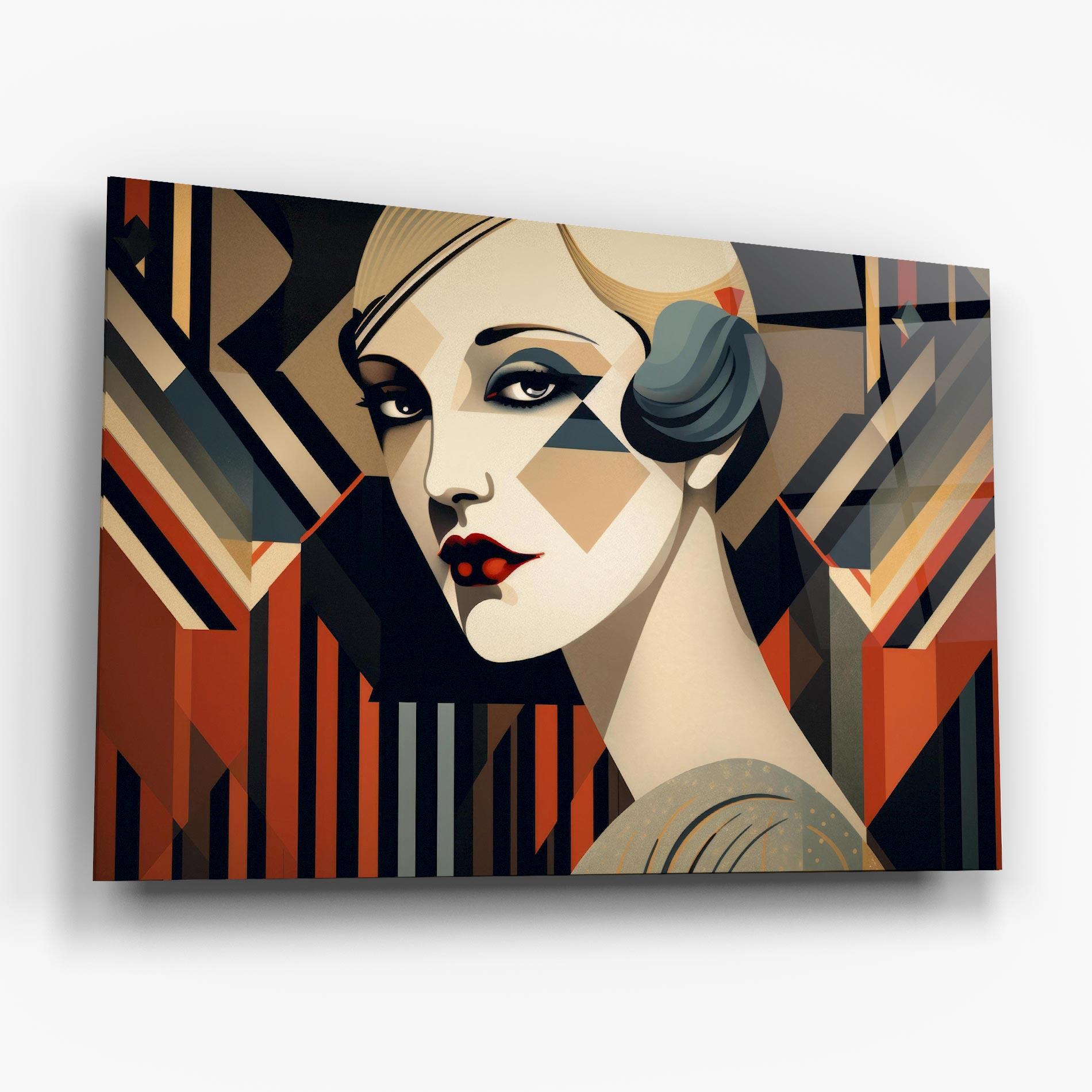 Glasbild Elegant Portrait Woman mockup 6