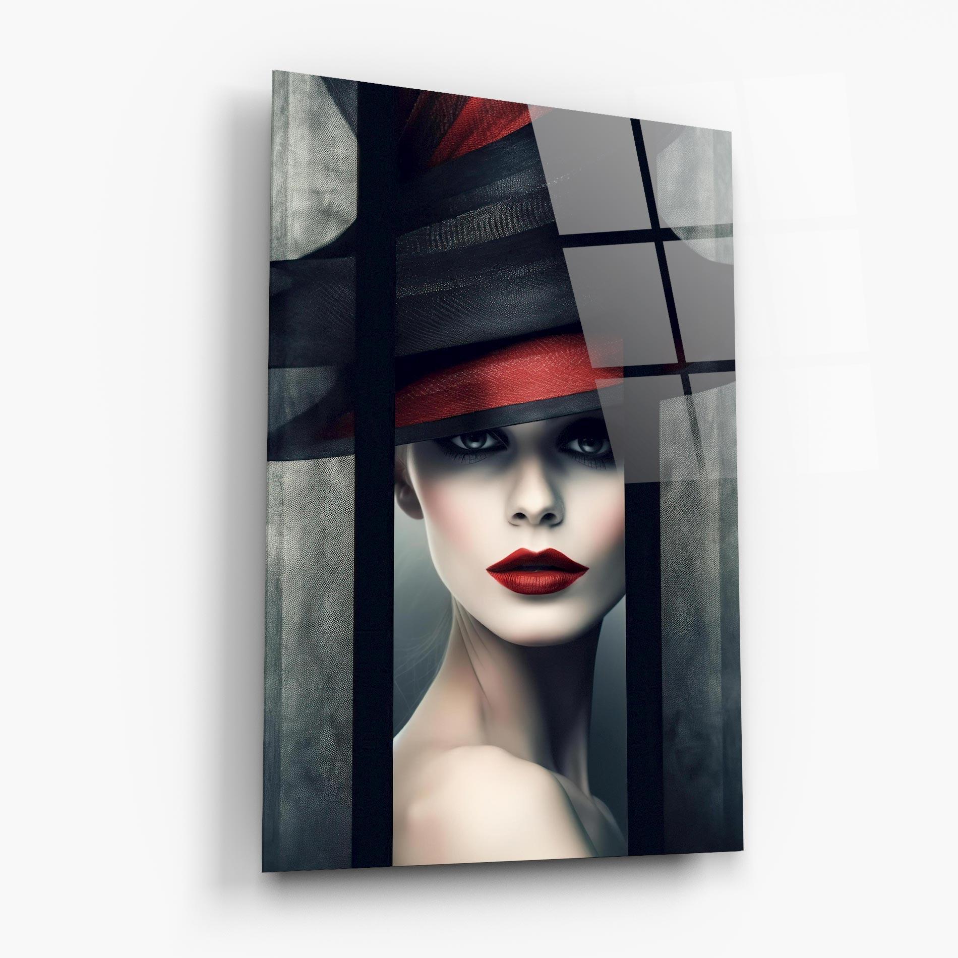 Glasbild Big Red Black Hat mockup 6