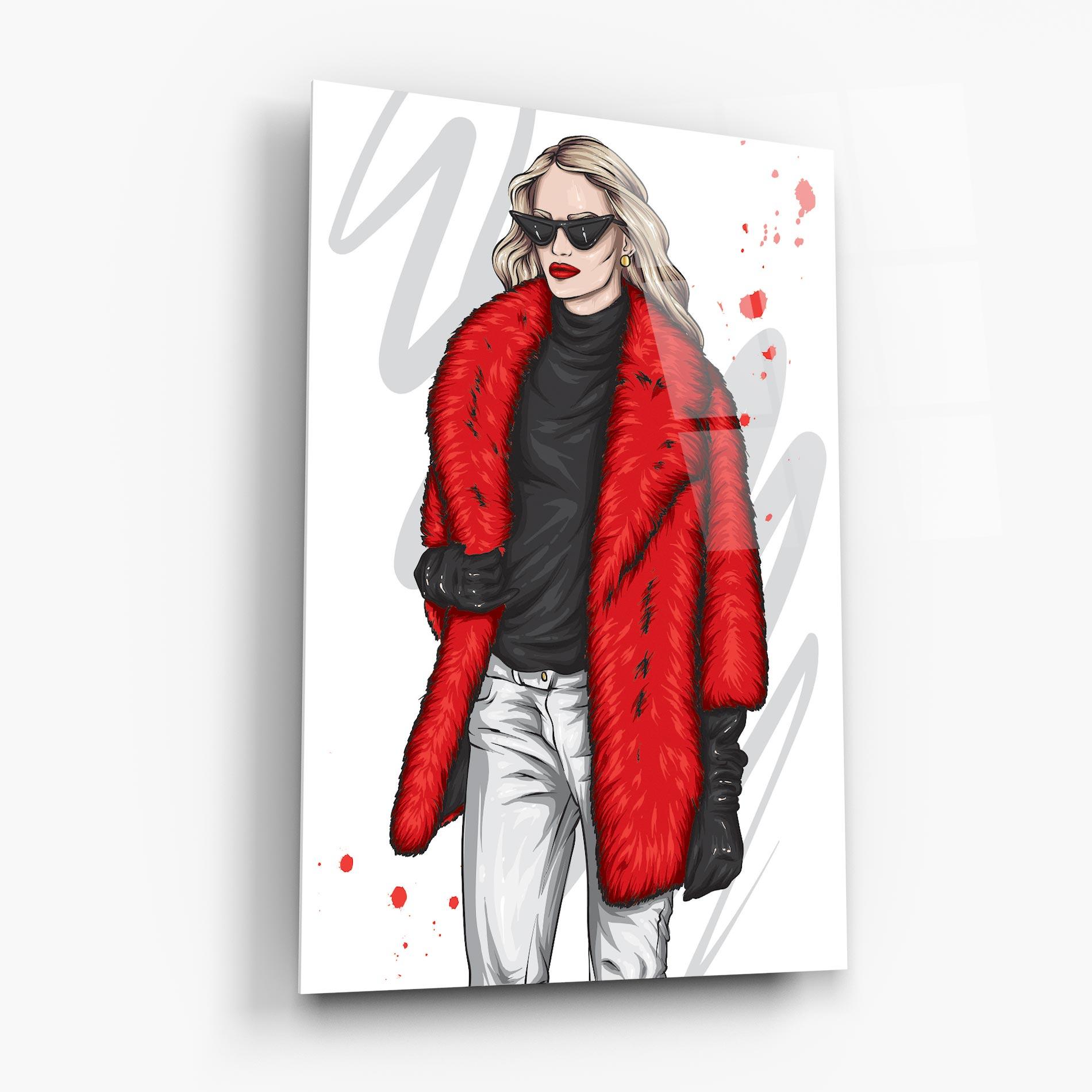 Glasbild Black Blouse Woman mockup 6