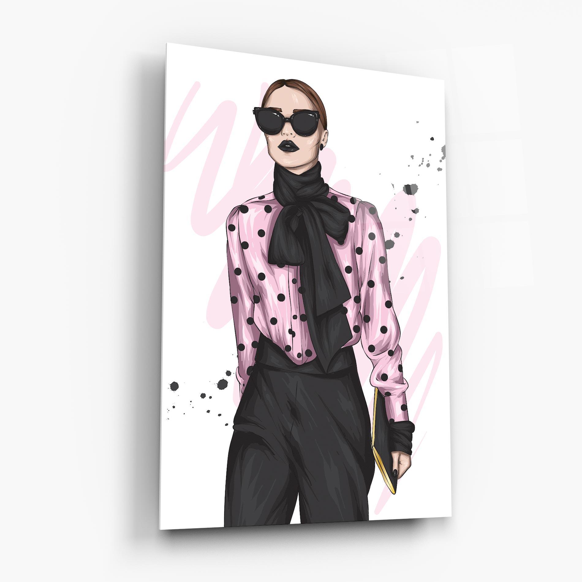 Glasbild Black Lips Diva mockup 6