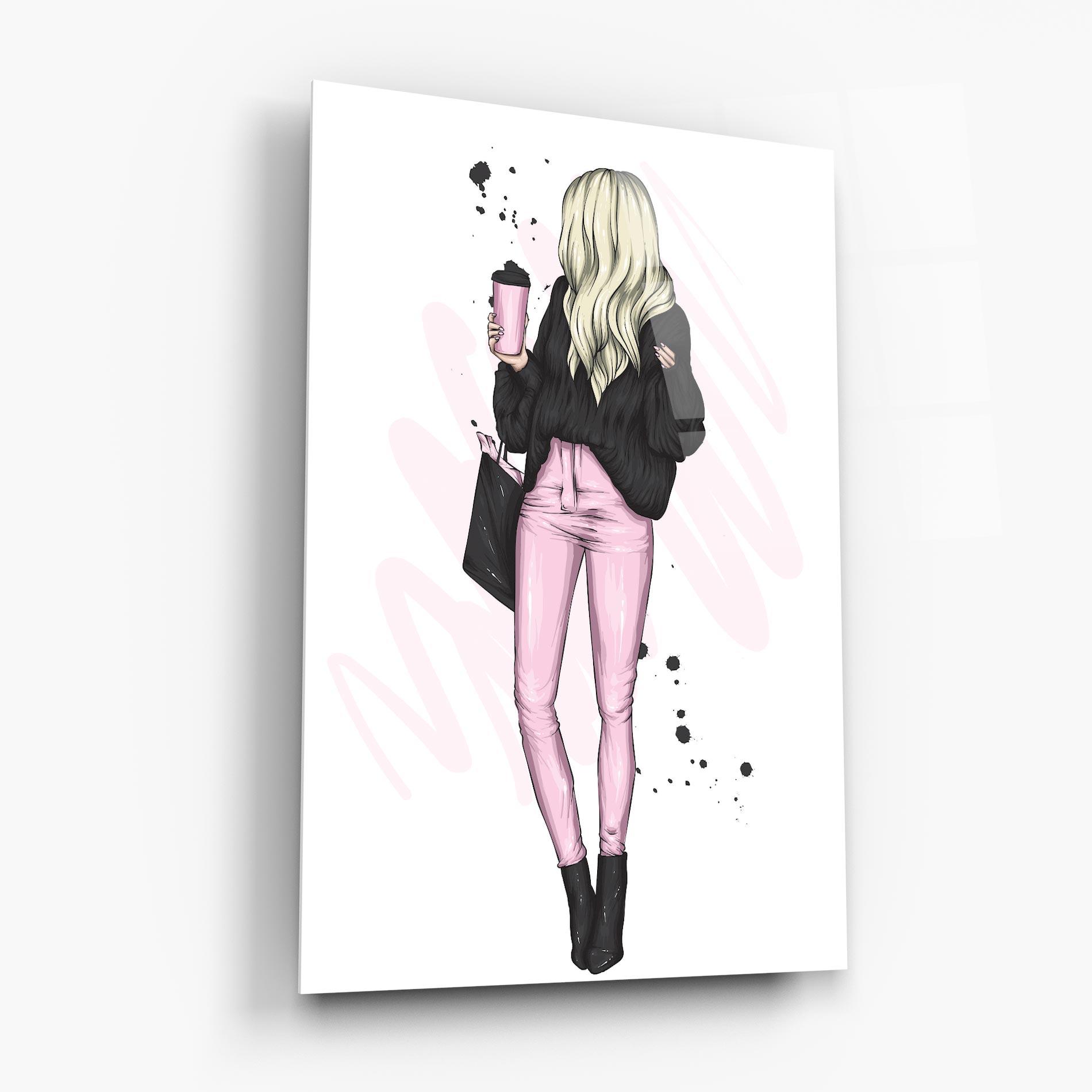 Glasbild Black Pink Outfit mockup 6