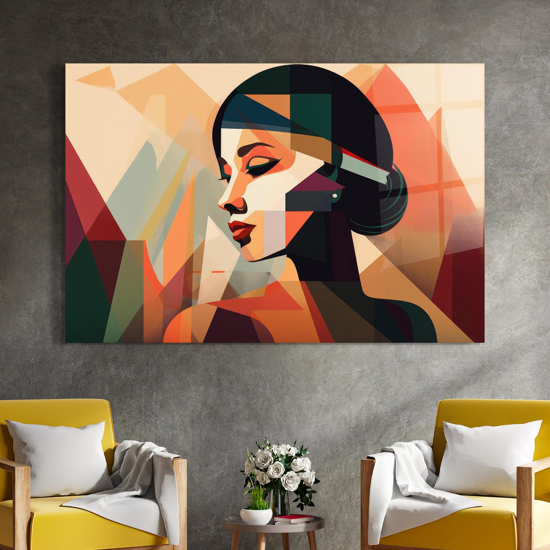 Glasbild Bold Shapes Lines mockup 4