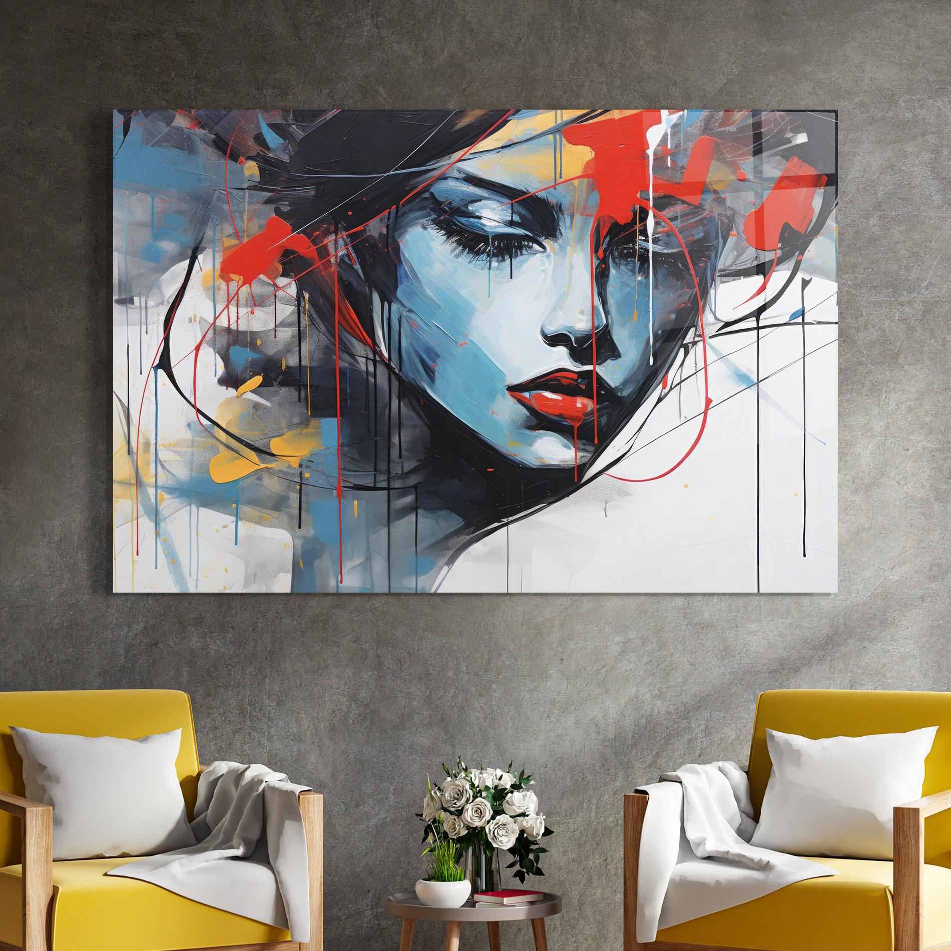 Glasbild Edgy Woman mockup 4