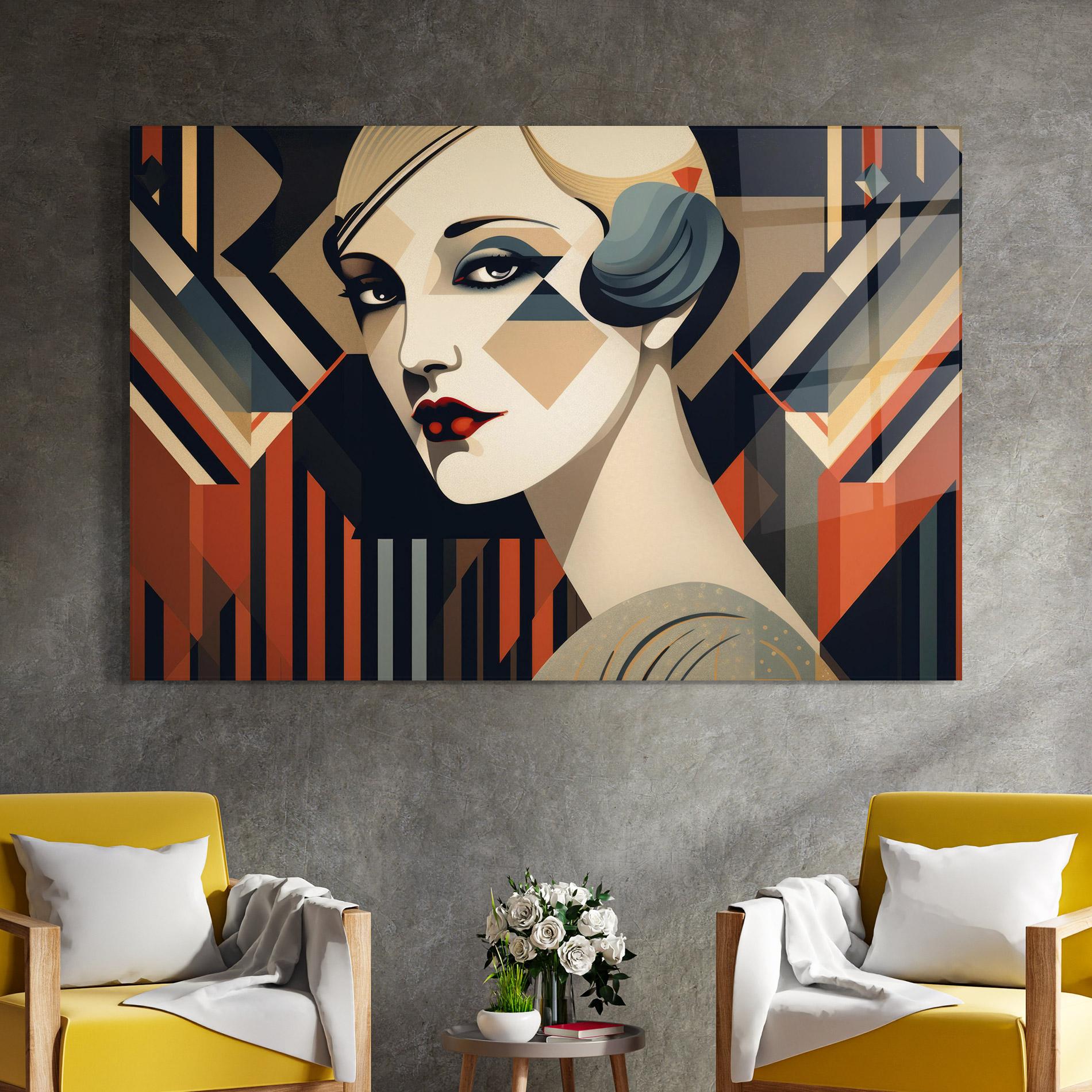 Glasbild Elegant Portrait Woman mockup 4