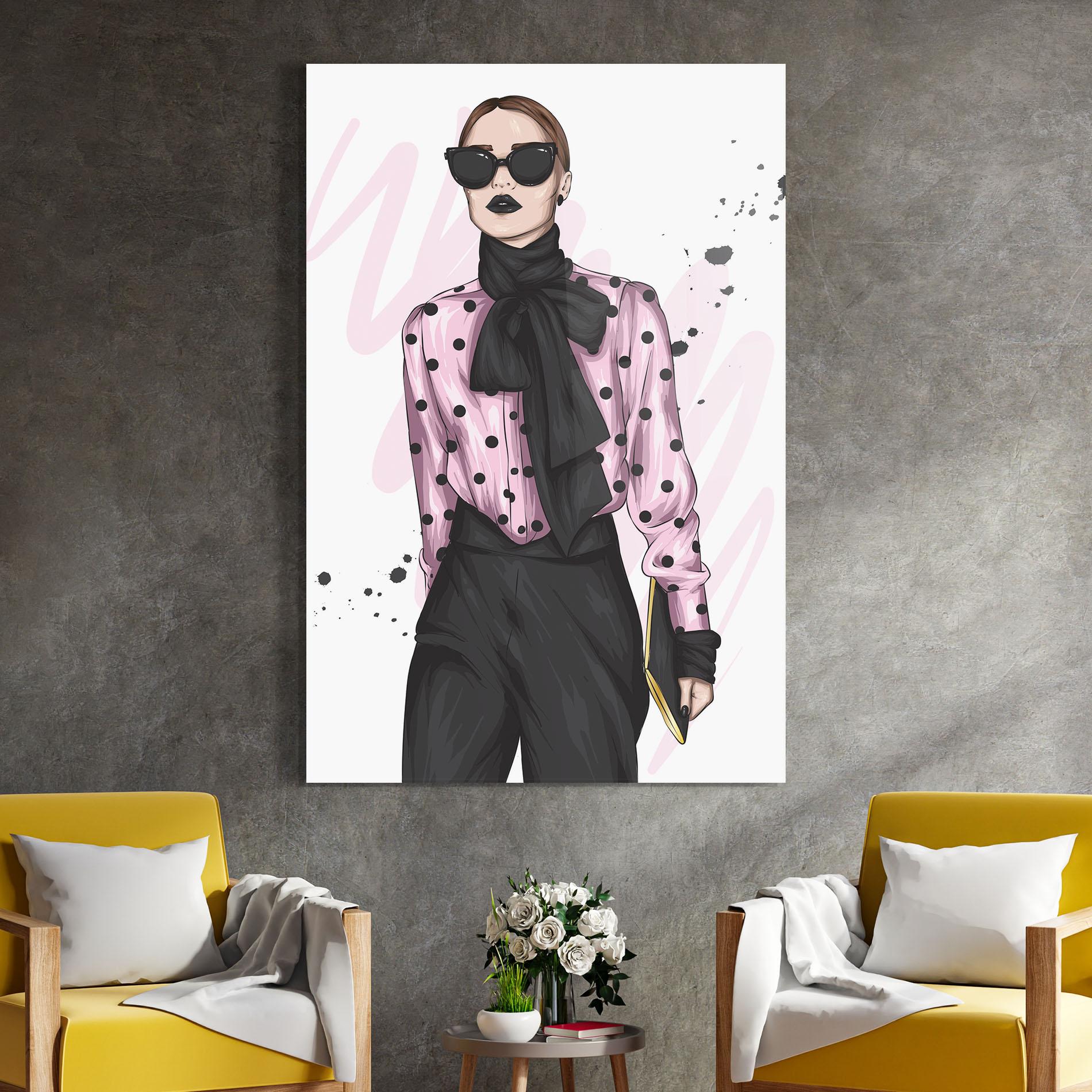 Glasbild Black Lips Diva mockup 4
