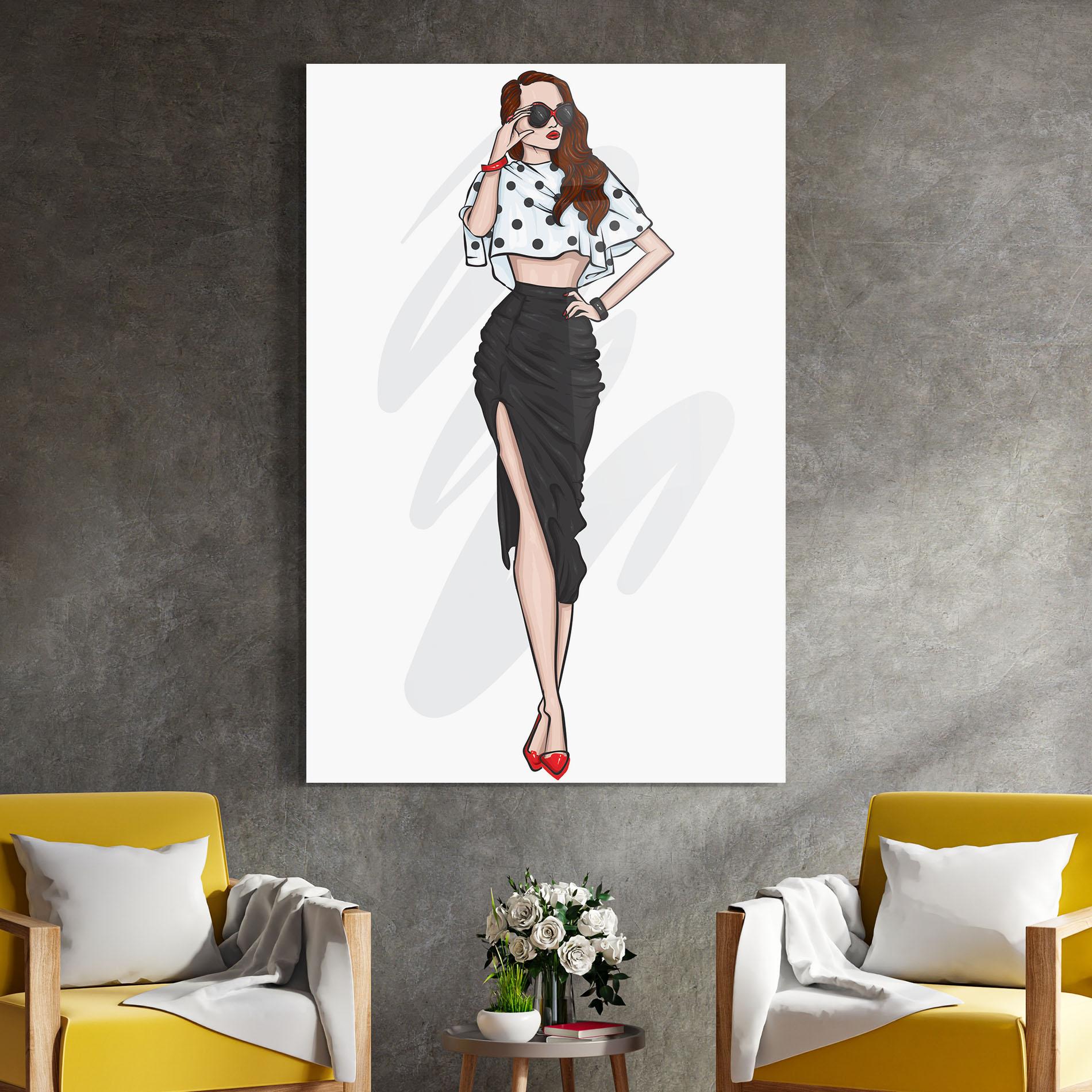 Glasbild Black Skirt Diva mockup 4