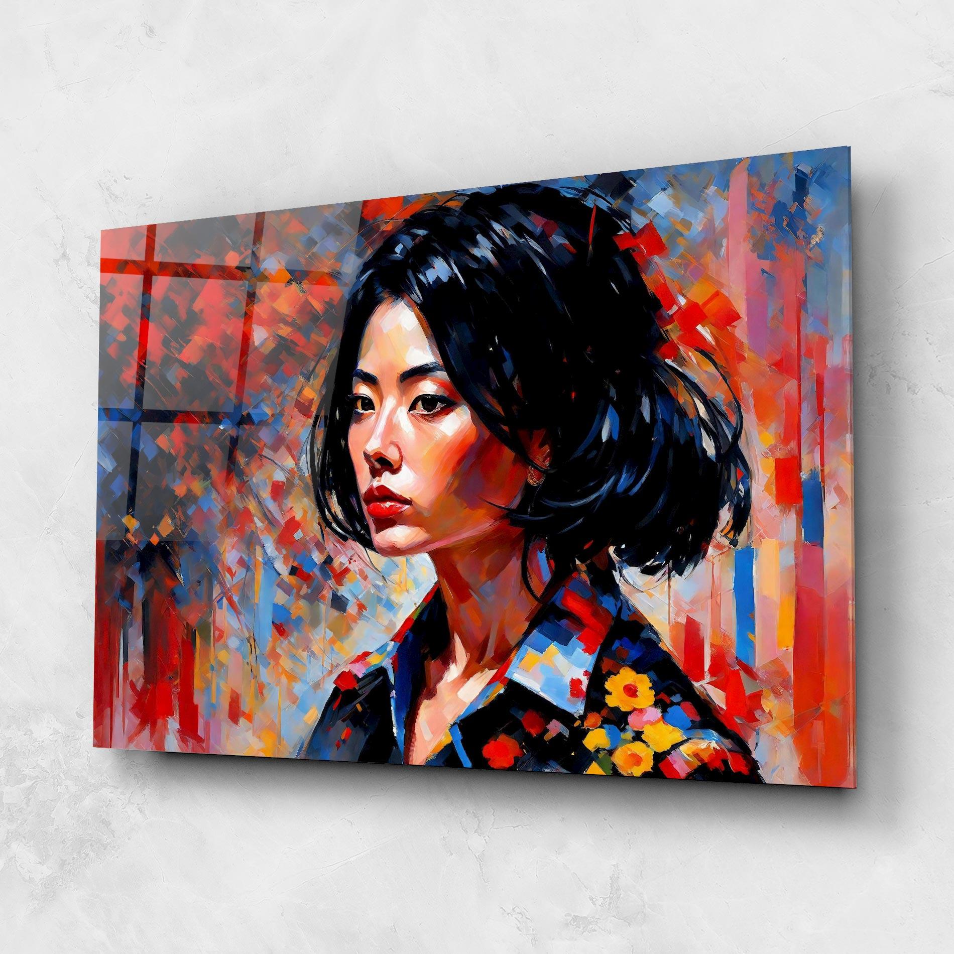 Glasbild Beautiful Asian Woman mockup 1