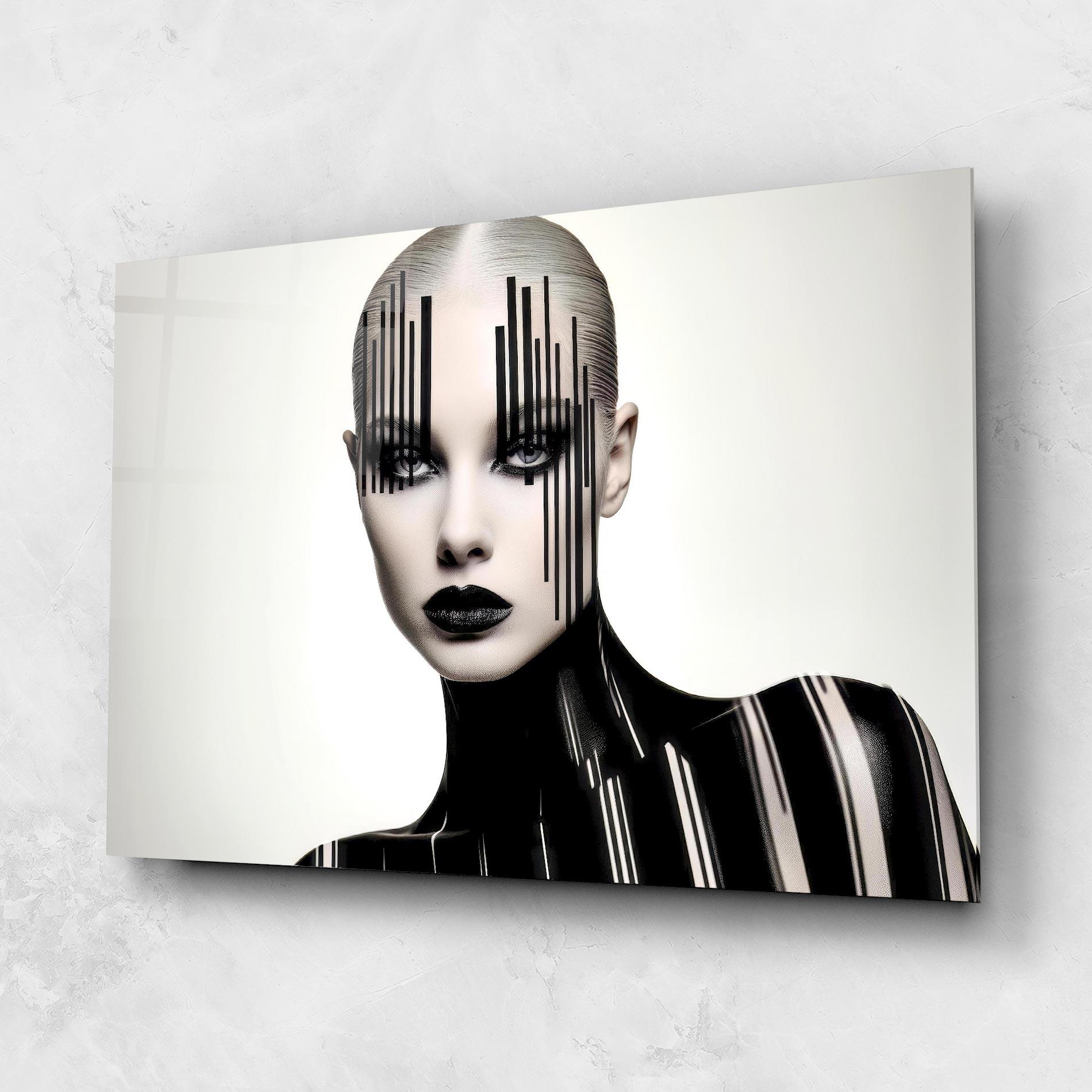 Glasbild Black Lips And Outfit mockup 1