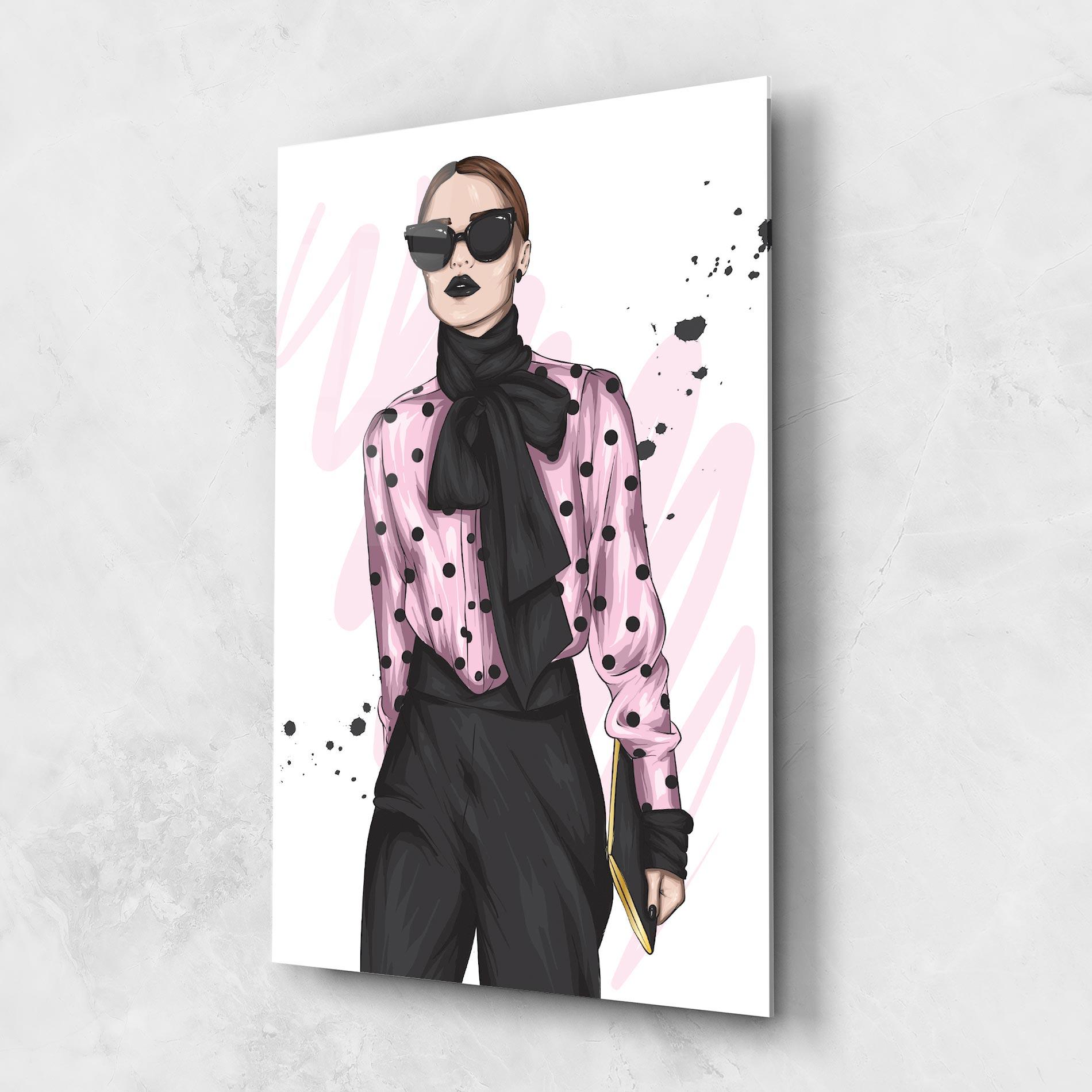 Glasbild Black Lips Diva mockup 1