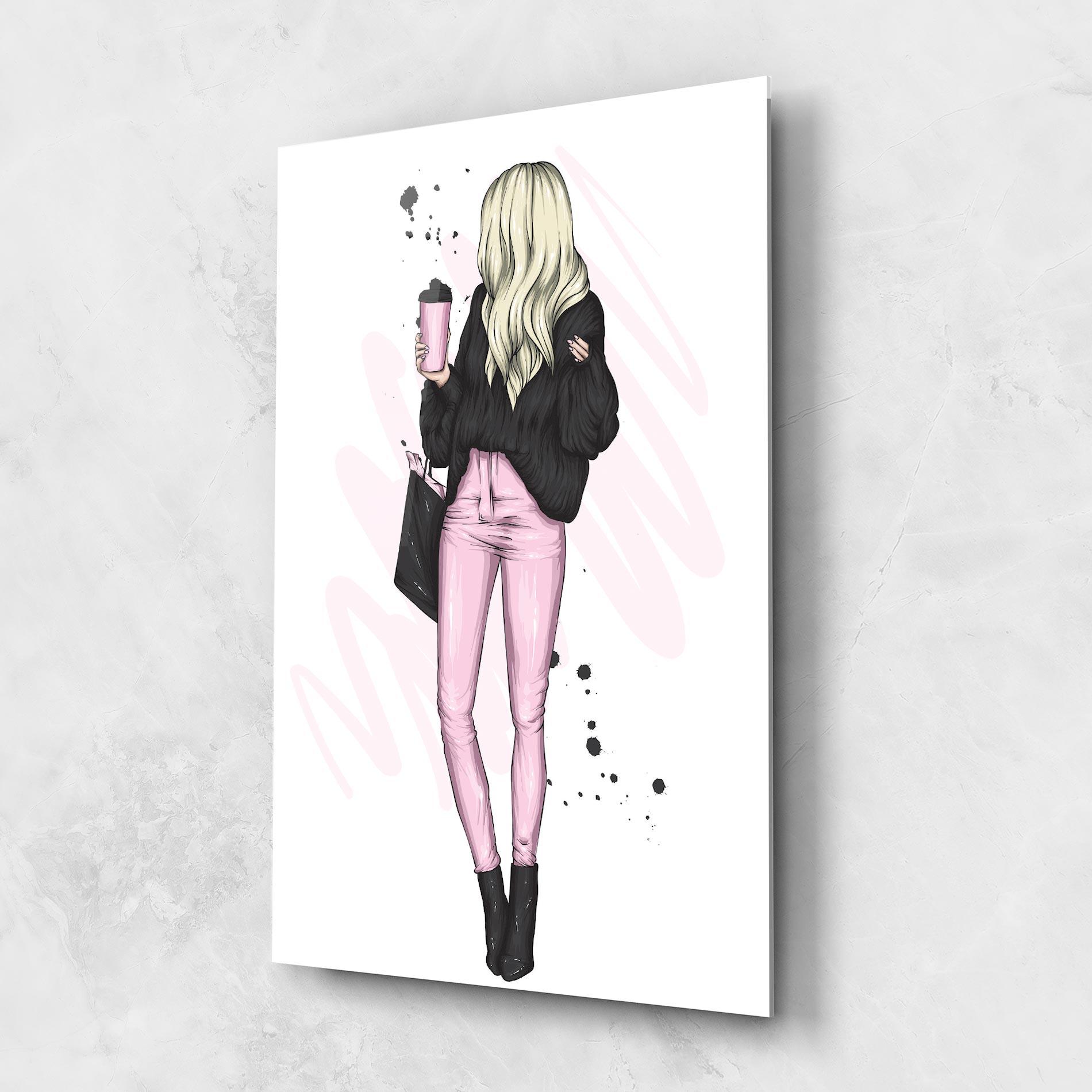 Glasbild Black Pink Outfit mockup 1
