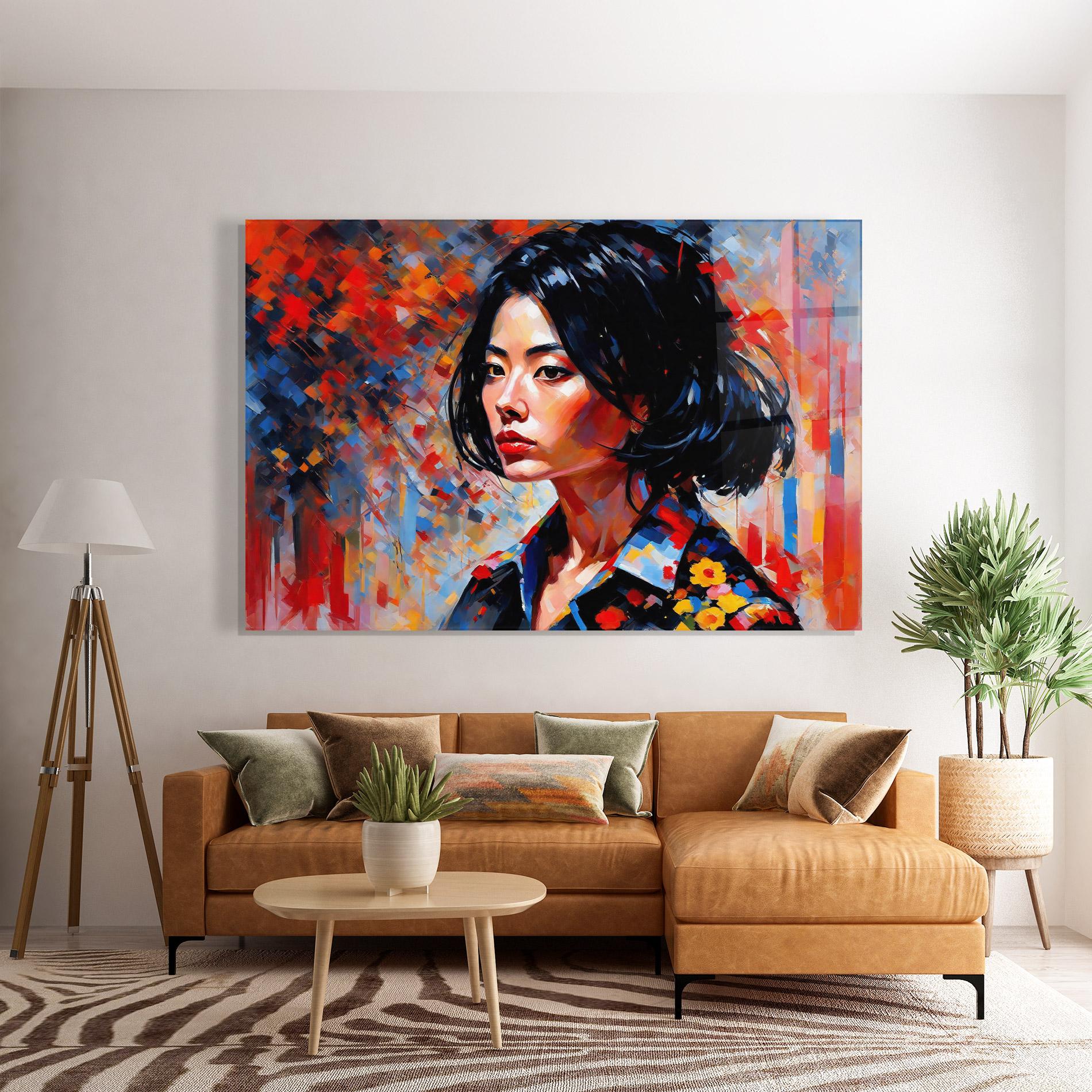 Glasbild Beautiful Asian Woman mockup 7