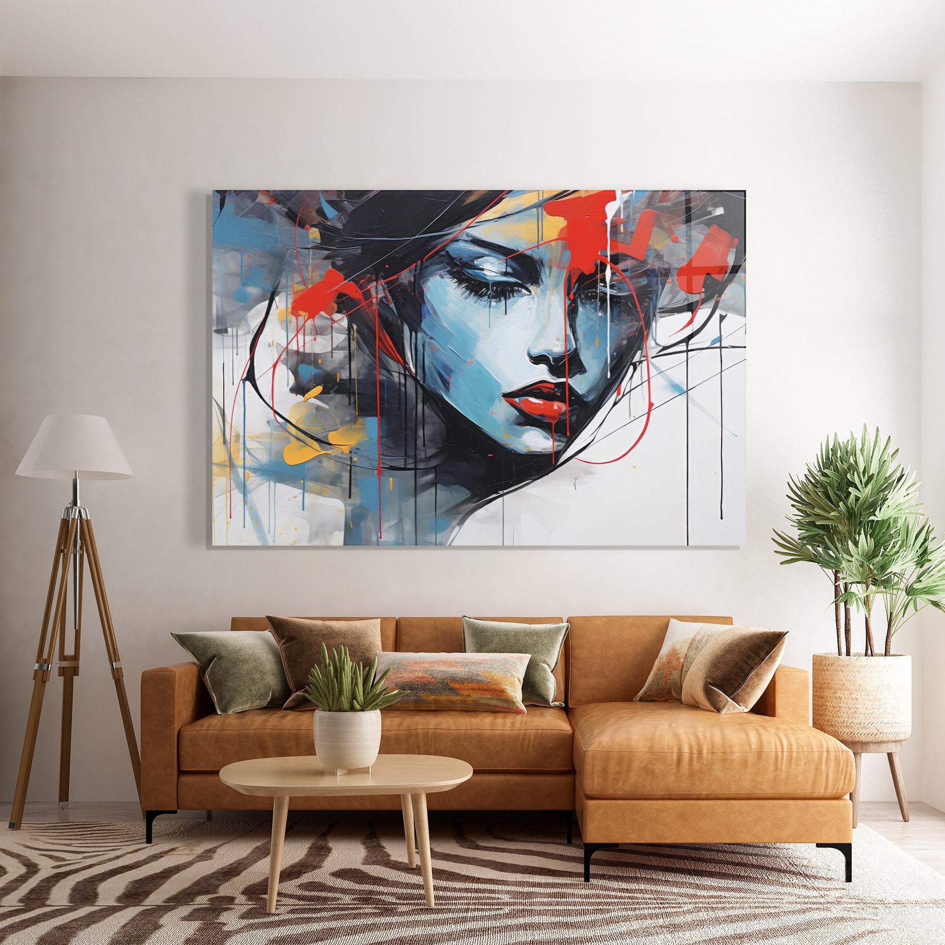 Glasbild Edgy Woman mockup 7