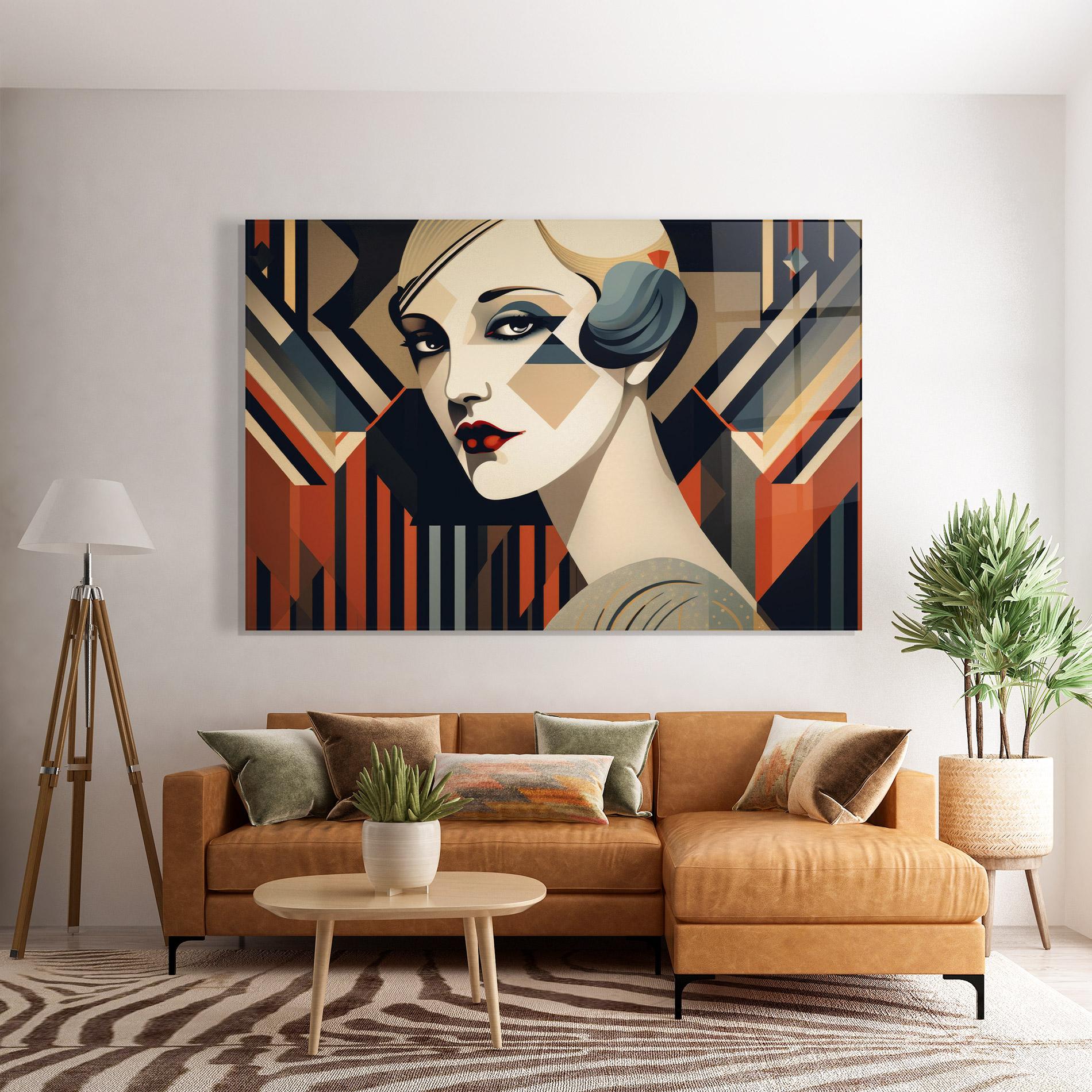 Glasbild Elegant Portrait Woman mockup 7