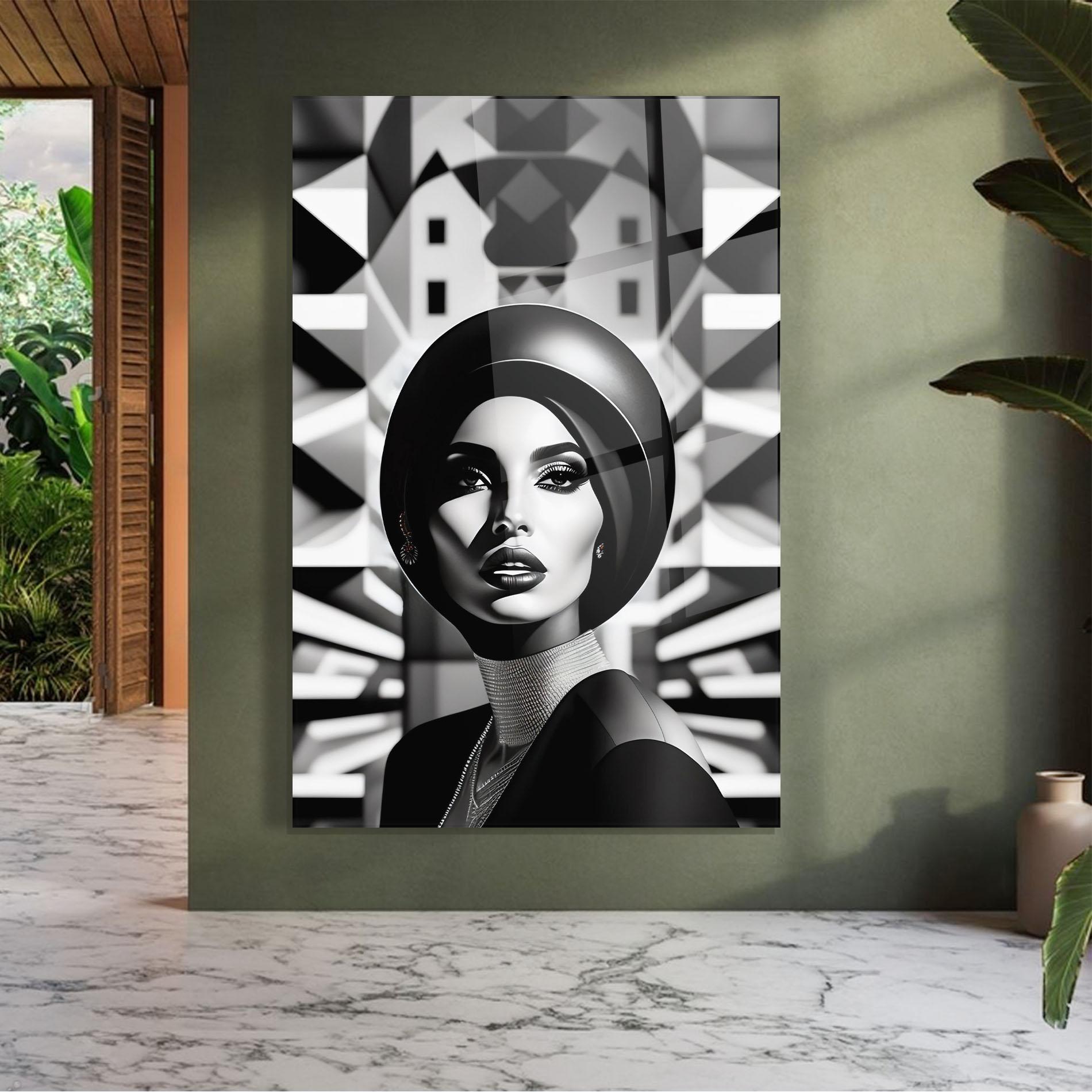 Glasbild Big Black Hat mockup 7