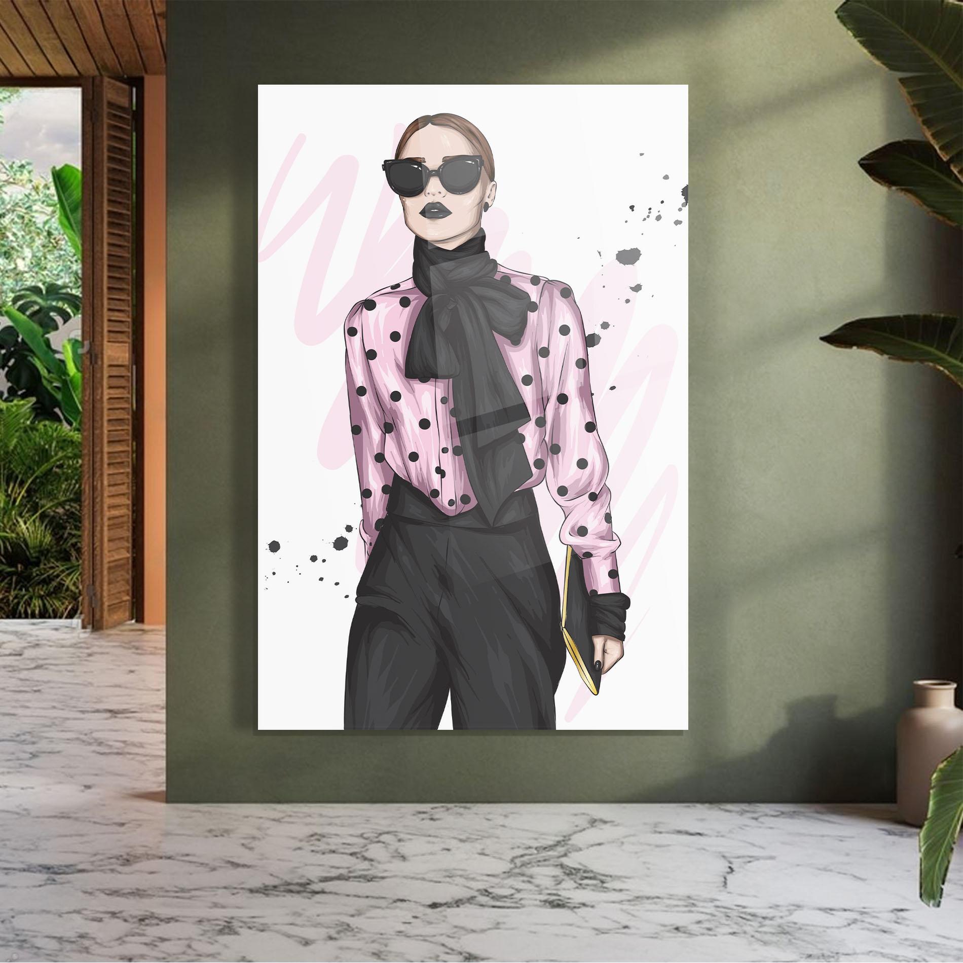 Glasbild Black Lips Diva mockup 7