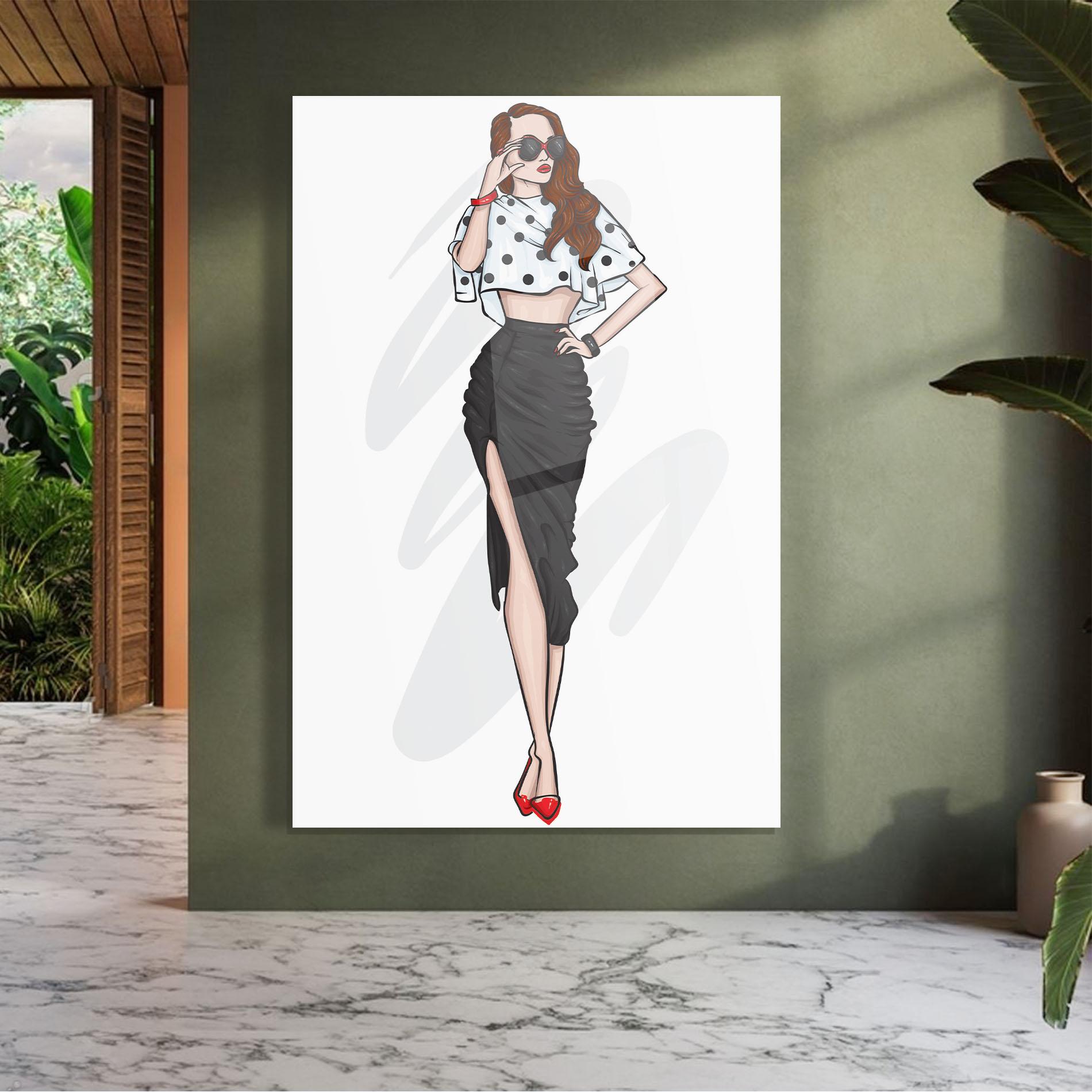 Glasbild Black Skirt Diva mockup 7