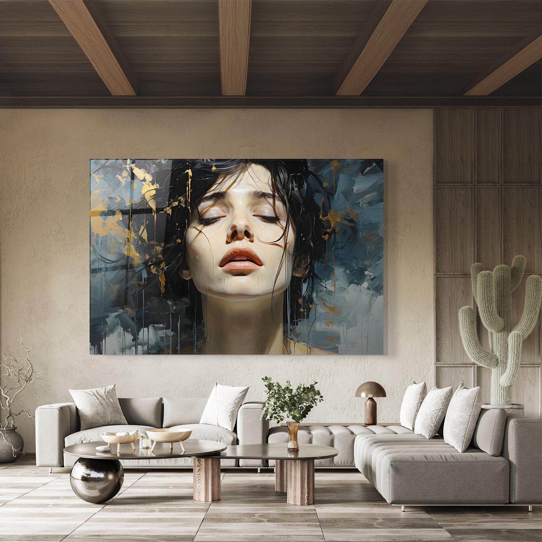 Glasbild Close Up Closed Eyes mockup 8