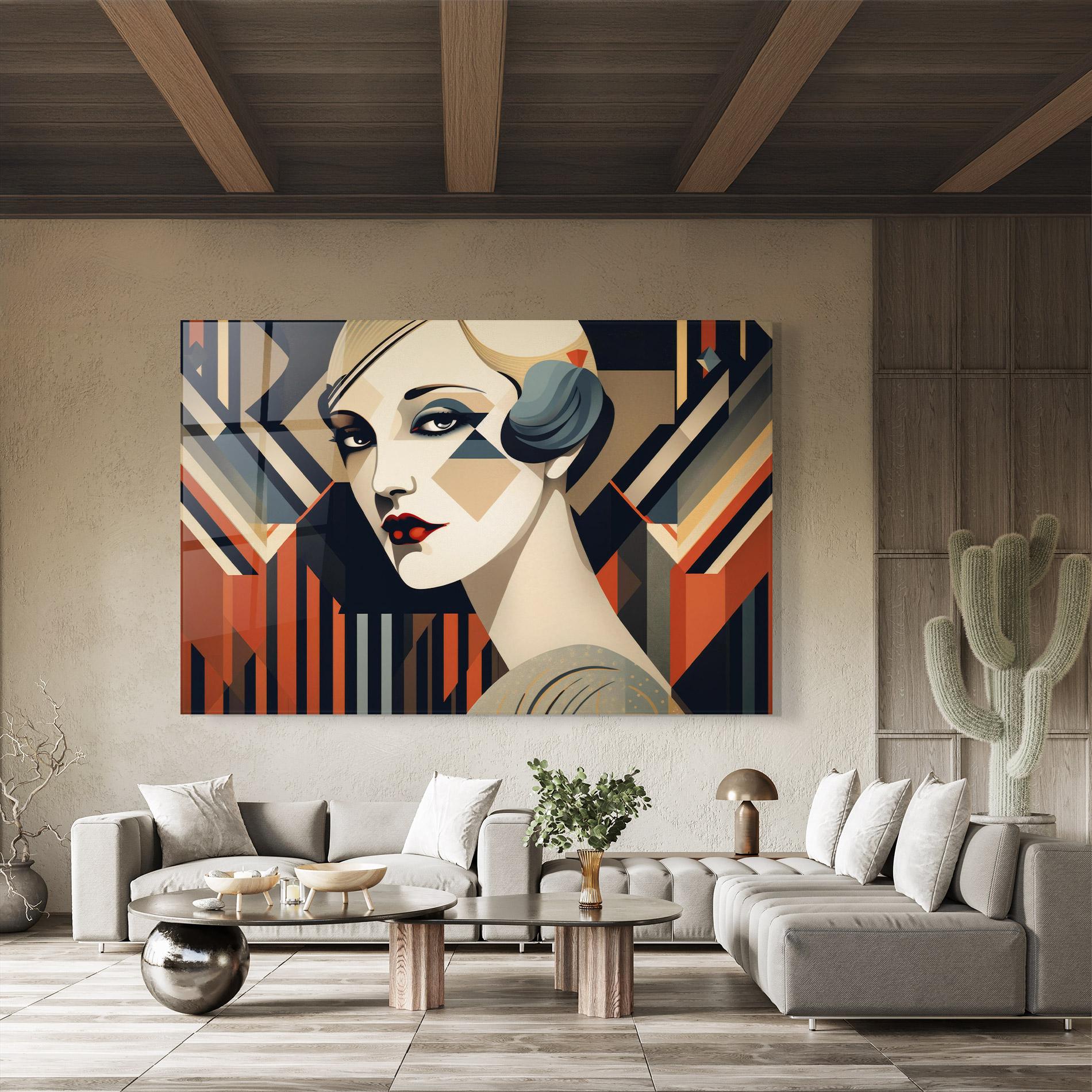 Glasbild Elegant Portrait Woman mockup 8